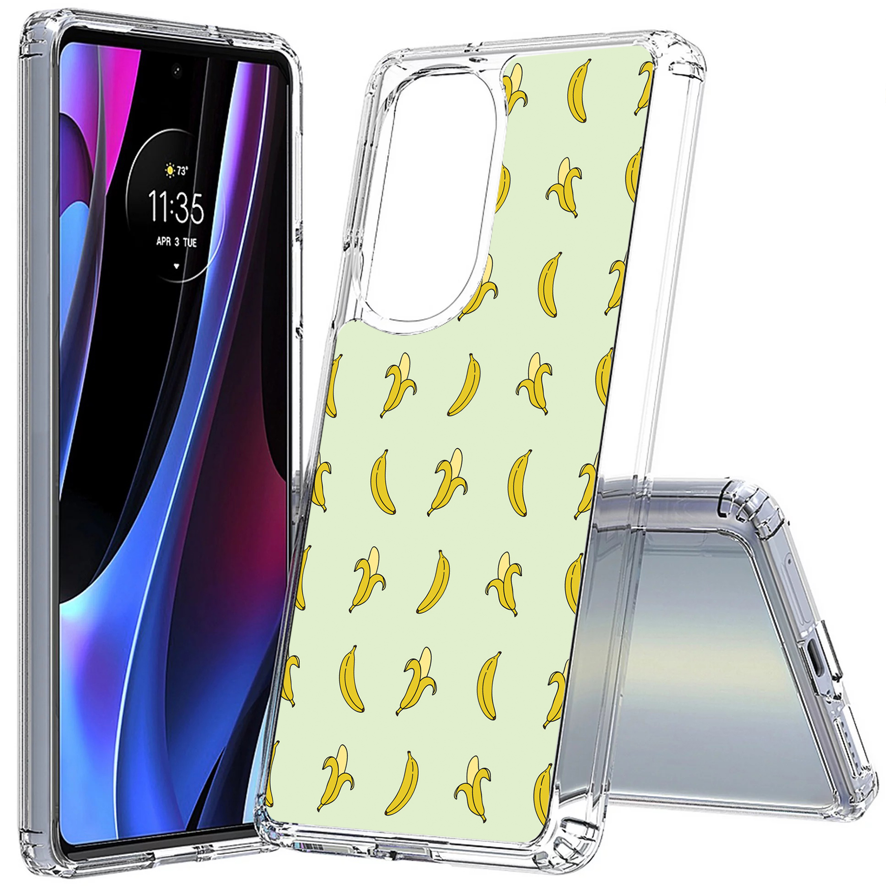 For Motorola (Edge,One 5G,Ace,UW,X40,30),Slim Cover,Cute Bananas Print,USA - Picture 10 of 21