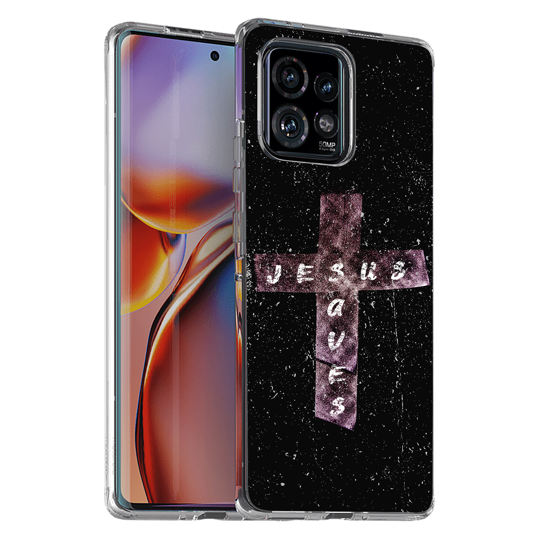 For Motorola (Edge,One 5G,Ace,UW,X40,30),Slim Cover,Jesus Saves 1 Print,USA - Picture 14 of 21