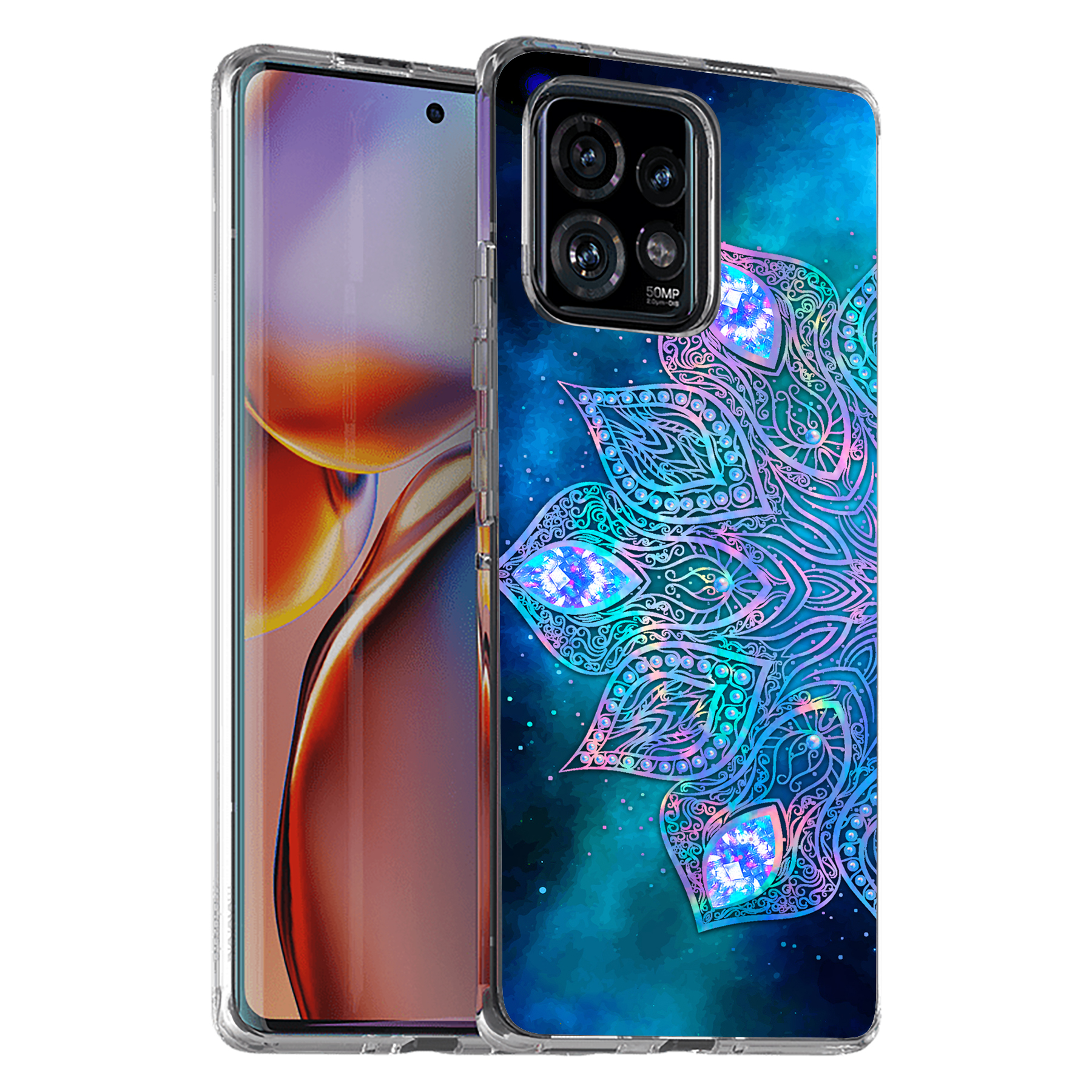 For Motorola (Edge,One 5G,Ace,UW,X40,30),Slim Cover,Nebula Mandala Print,USA - Picture 14 of 21