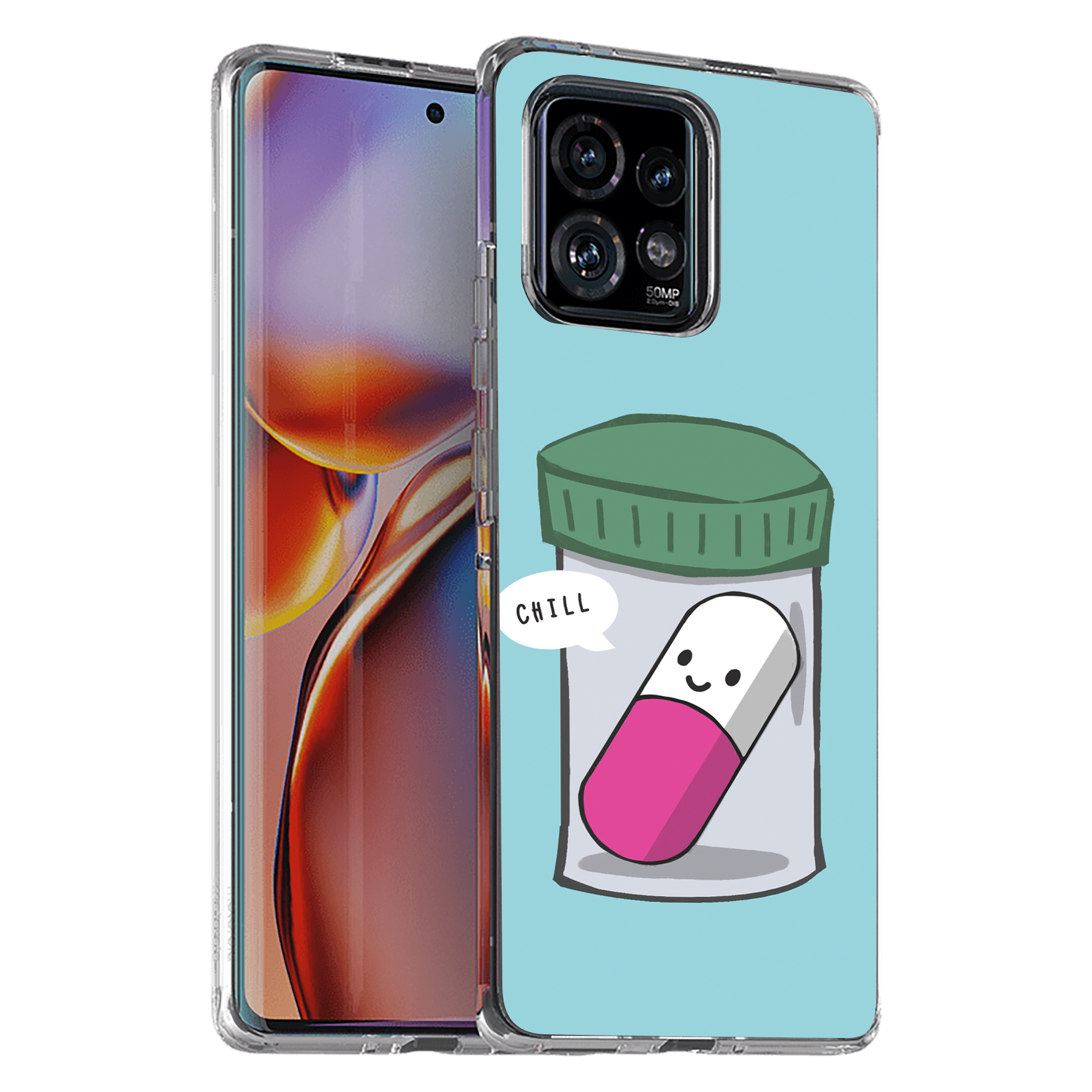 For Motorola (Edge,One 5G,Ace,UW,X40,30),Slim Cover,Pill Say Chill Print,USA - Picture 14 of 20