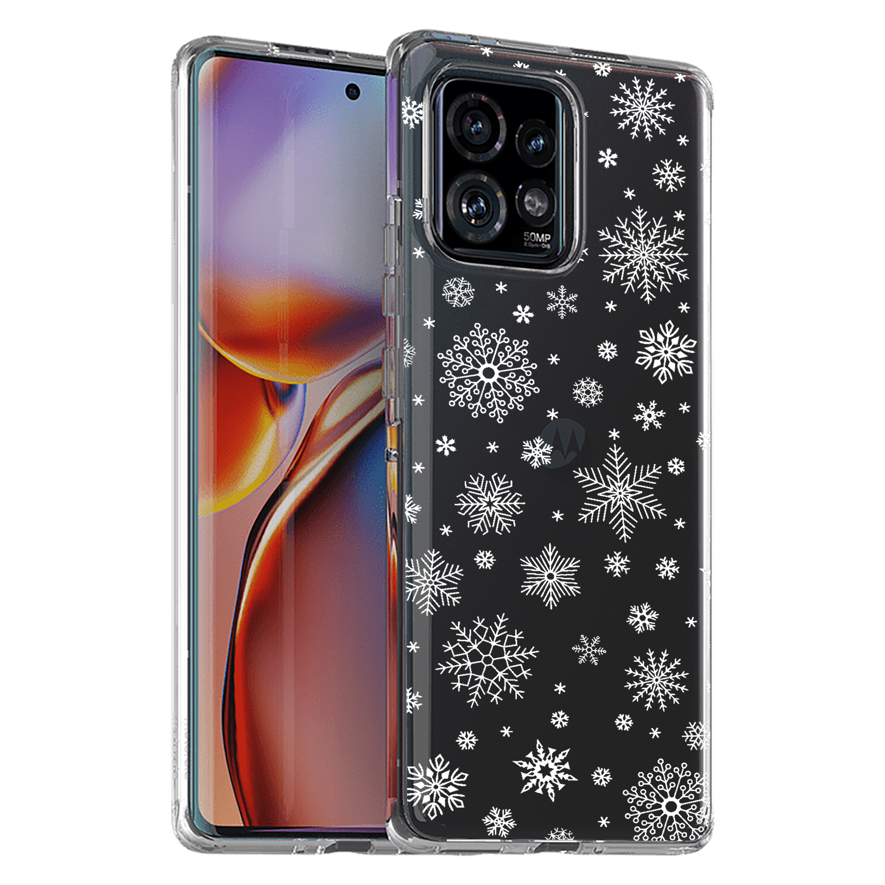 For Motorola (Edge,One 5G,Ace,UW,X40,30),Slim Cover,Snowflake 1 Print,USA - 第 14/21 張圖片