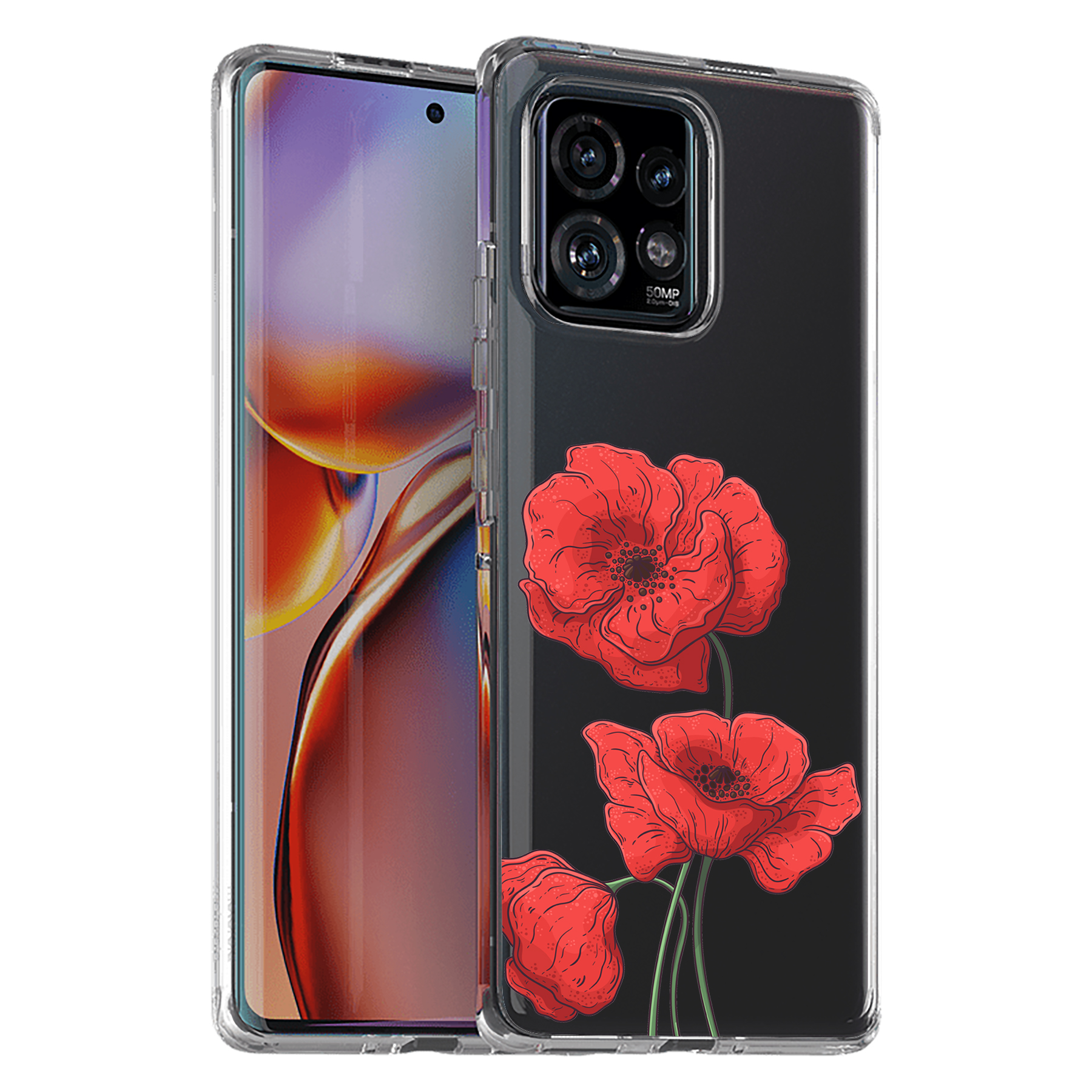 For Motorola (Edge,One 5G,Ace,UW,X40,30),Slim Cover,Flower 16 Print,USA - Picture 14 of 21
