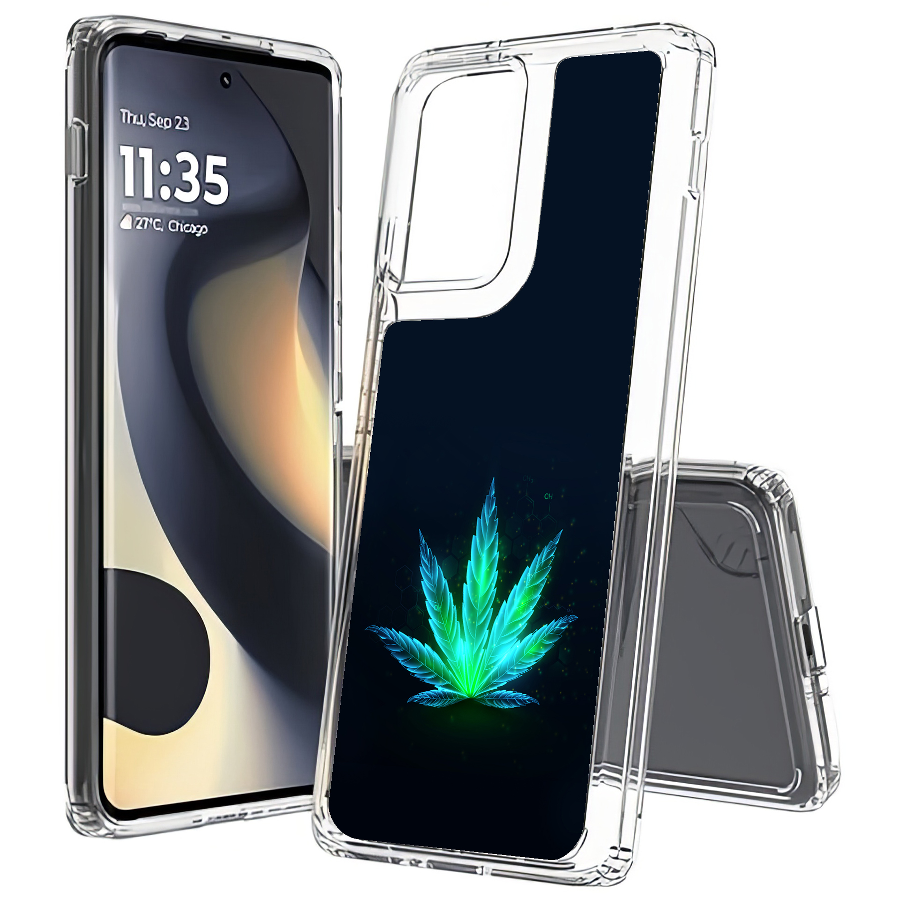 For Motorola (Edge,One 5G,Ace,UW,X40,30),Slim Cover,Beautiful Weed Print,USA - Picture 21 of 21
