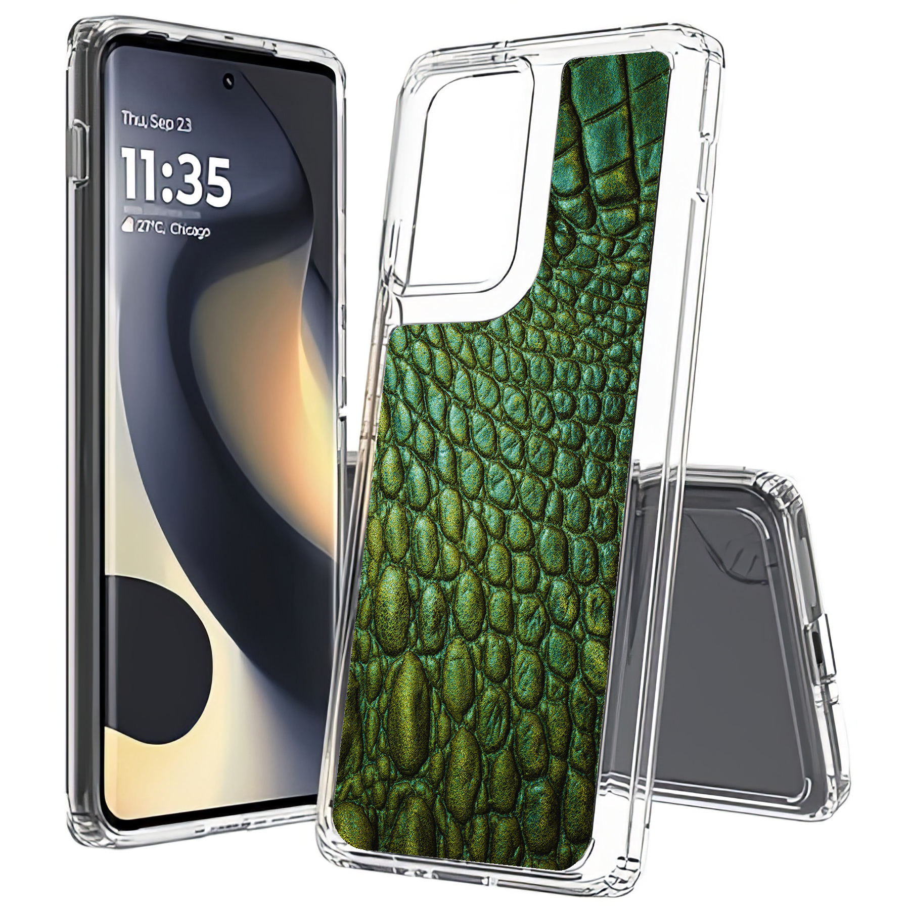 For Motorola (Edge,One 5G,Ace,UW,X40,30),Slim Cover,Satin Crocodile Print,USA - Picture 21 of 21