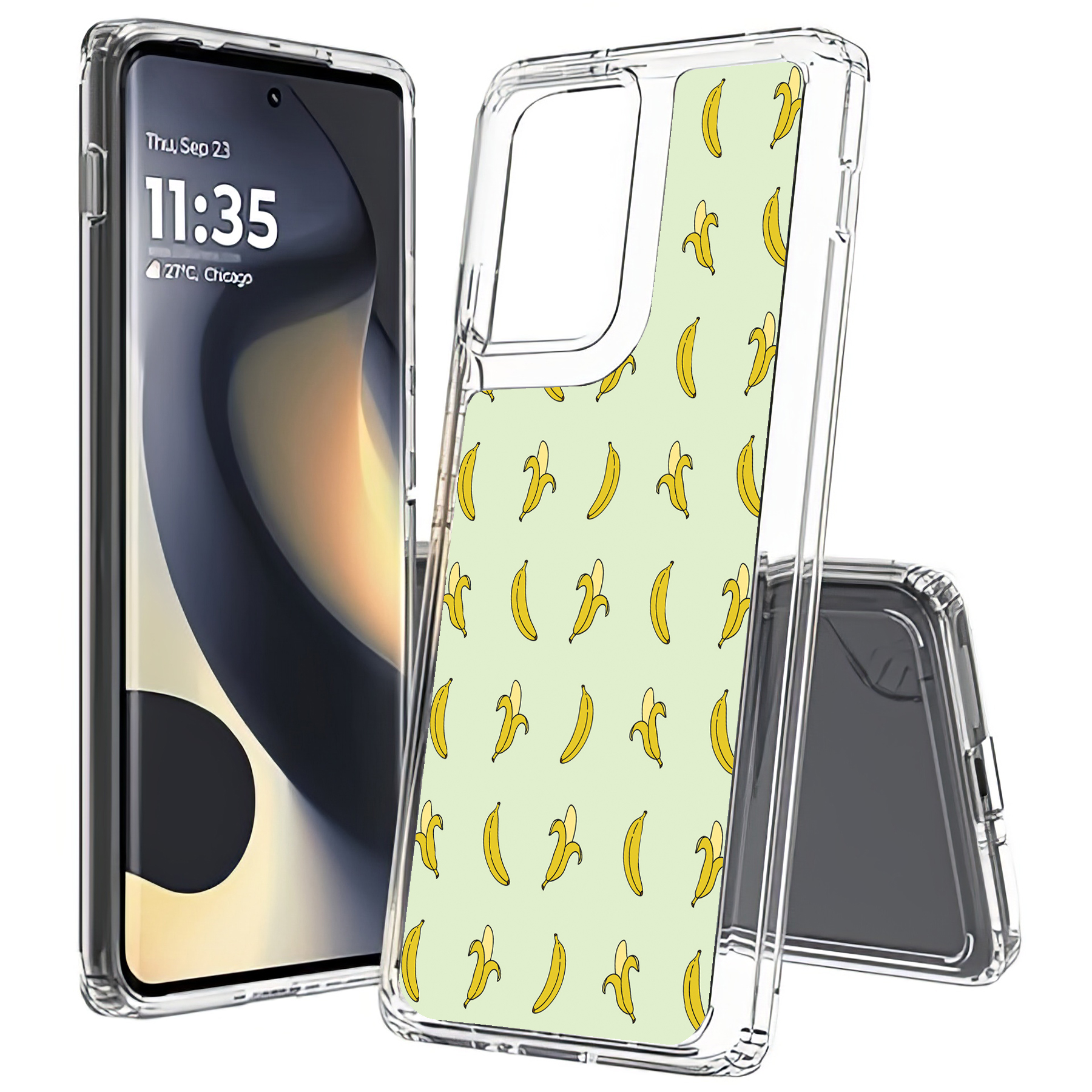 For Motorola (Edge,One 5G,Ace,UW,X40,30),Slim Cover,Cute Bananas Print,USA - Picture 21 of 21