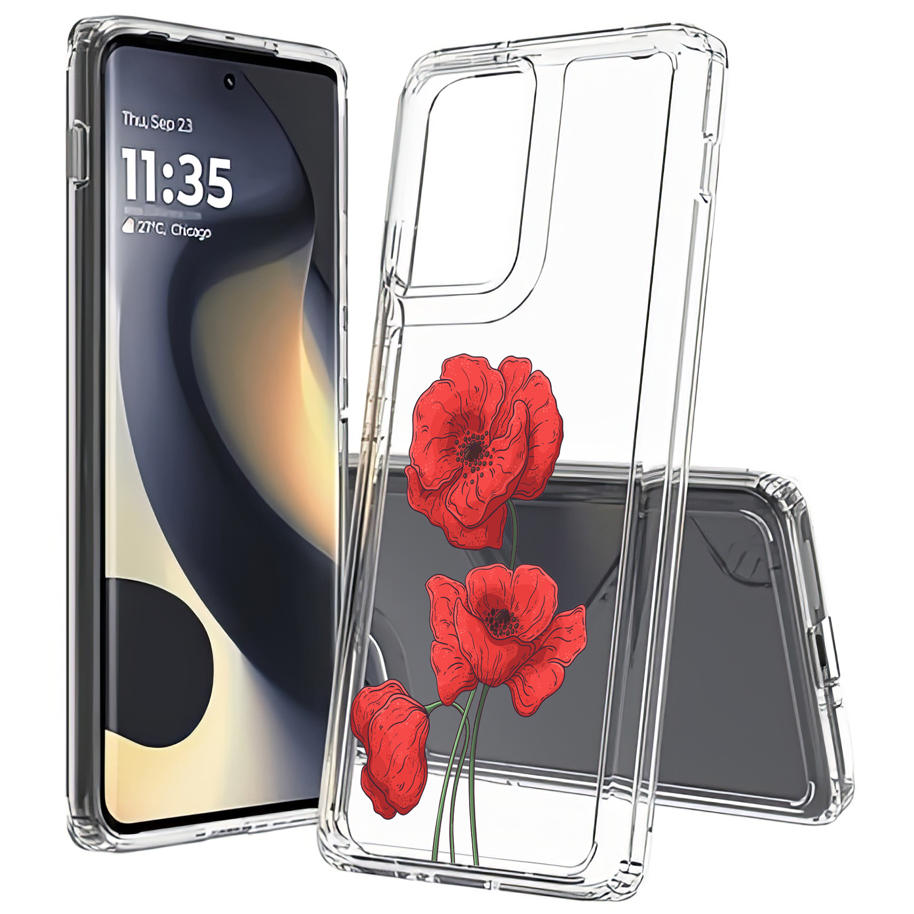 For Motorola (Edge,One 5G,Ace,UW,X40,30),Slim Cover,Flower 16 Print,USA - Picture 21 of 21