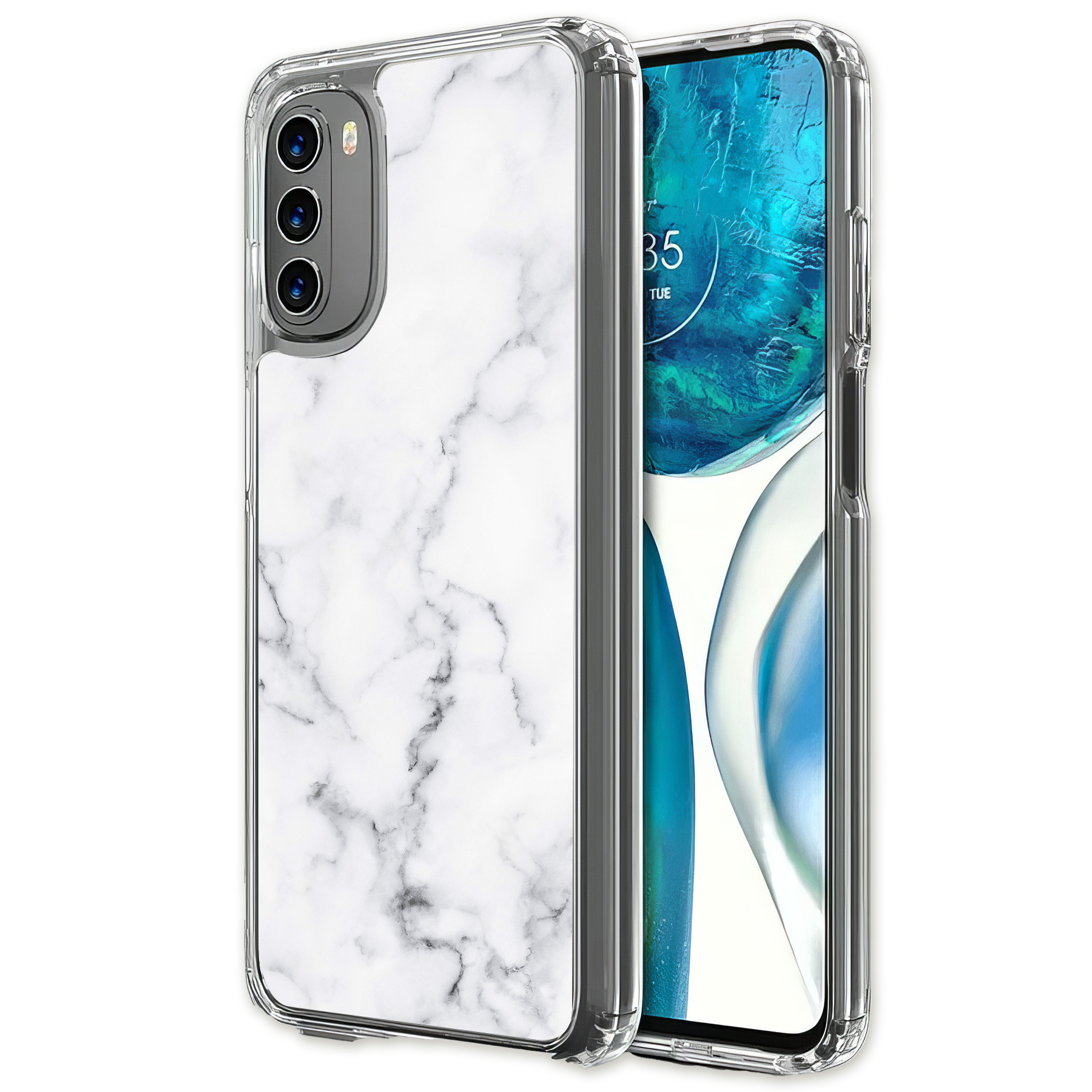 For Motorola Moto G (Power,Stylus,Play,5G),Slim Cover,Black Marble 2 Print,USA - Picture 24 of 27
