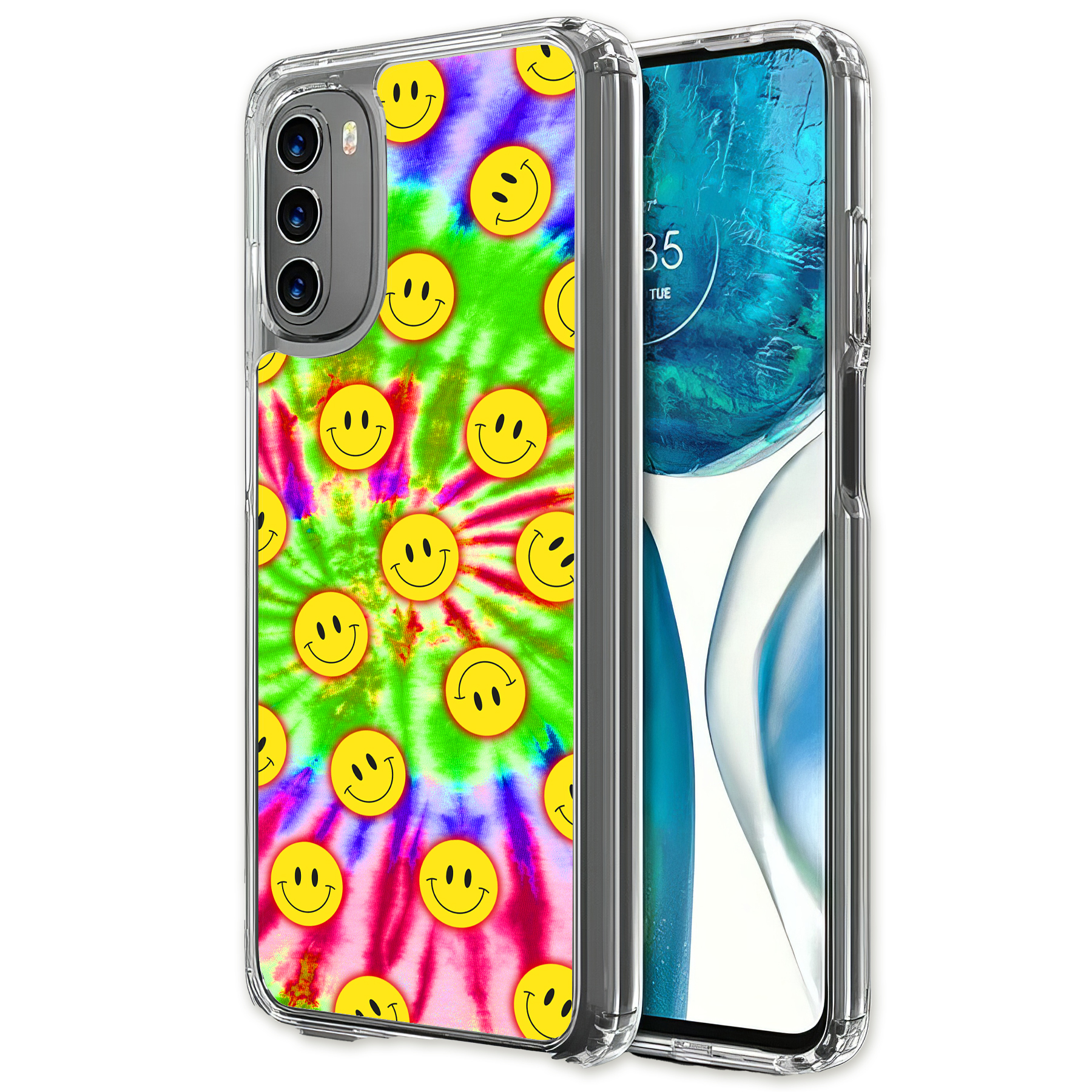 For Motorola Moto G (Power,Stylus,Play,5G),Slim Cover,Tie Dye Smile Print,USA - Picture 24 of 27