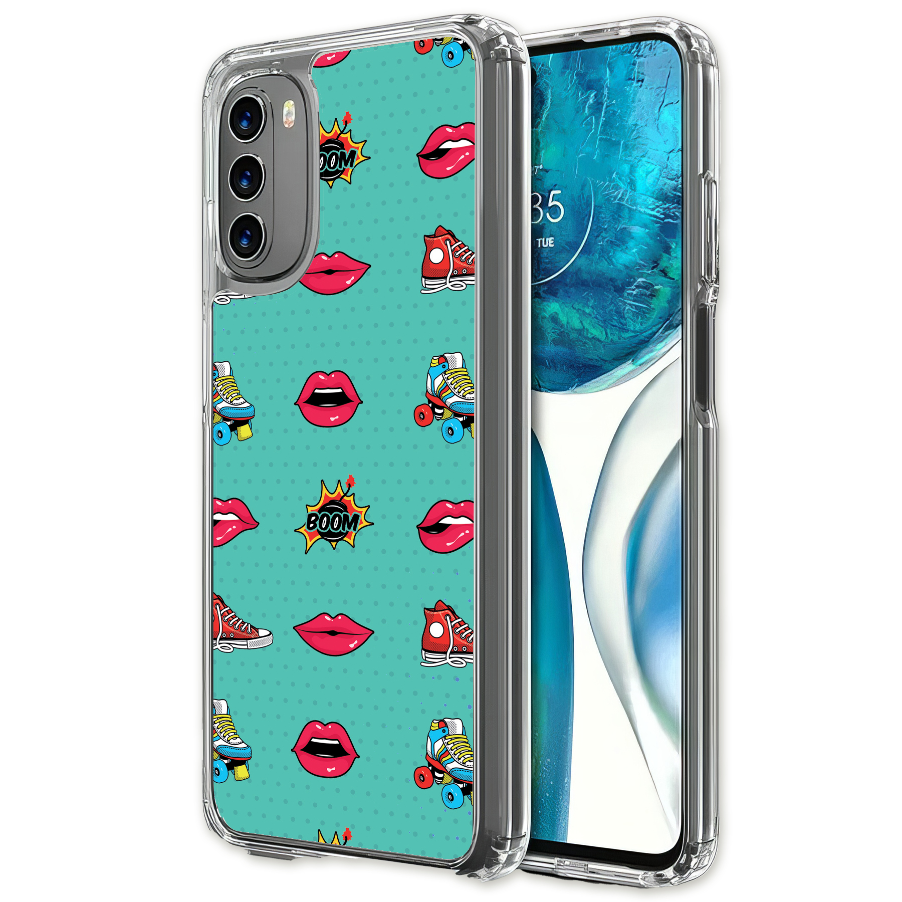 For Motorola Moto G (Power,Stylus,Play,5G),Slim Cover,Skate Lips Print,USA - Picture 24 of 27