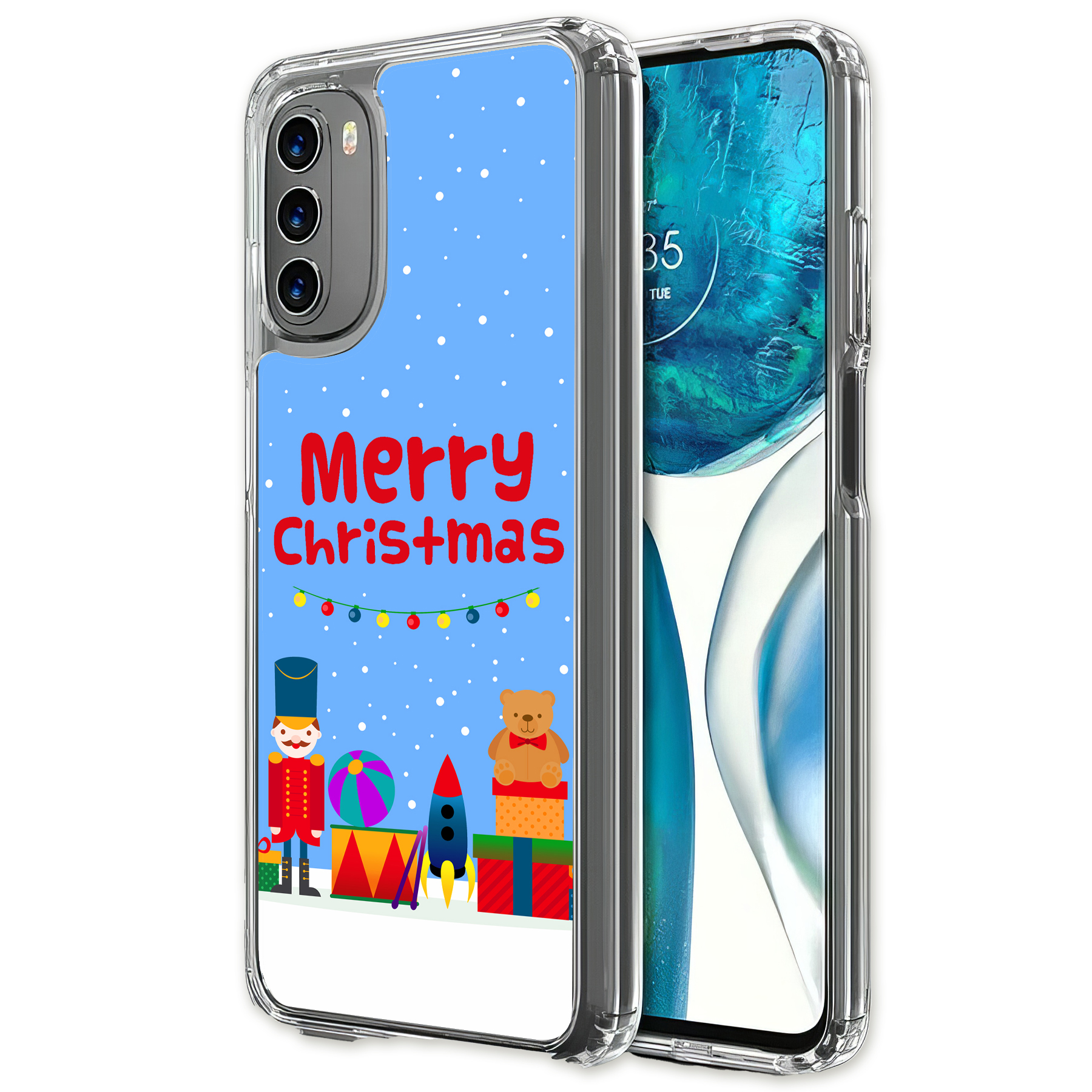 For Motorola Moto G (Power,Stylus,Play,5G),Slim Cover,Christmas Toy Print,USA - Afbeelding 24 van 27
