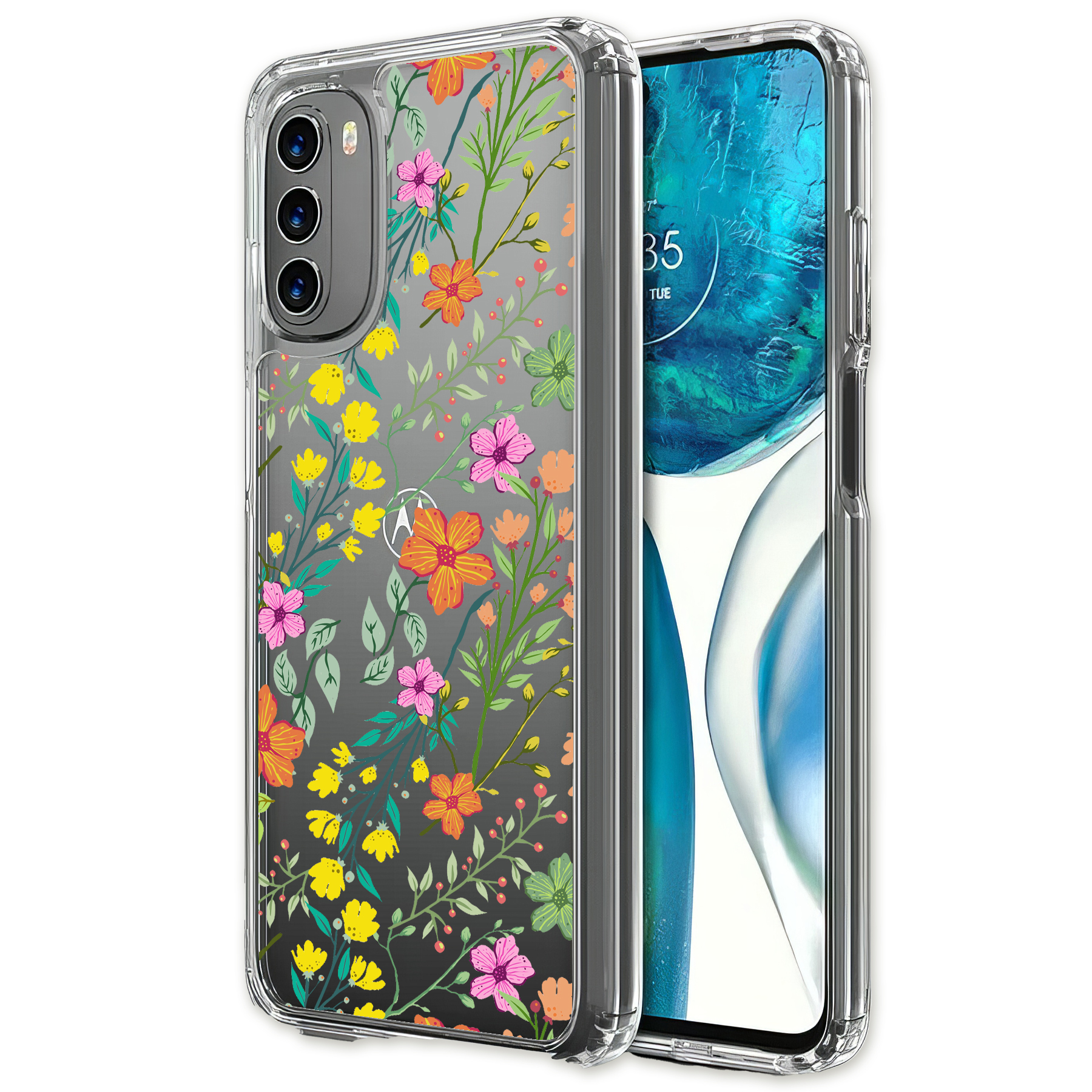 For Motorola Moto G (Power,Stylus,Play,5G),Slim Cover,Flower 20 Print,USA - Picture 24 of 27