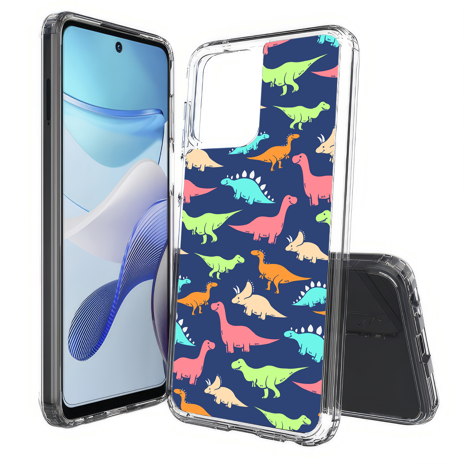 For Motorola Moto G (Power,Stylus,Play,5G),Slim Cover,Dinosaur 1 Print,USA - Picture 25 of 27