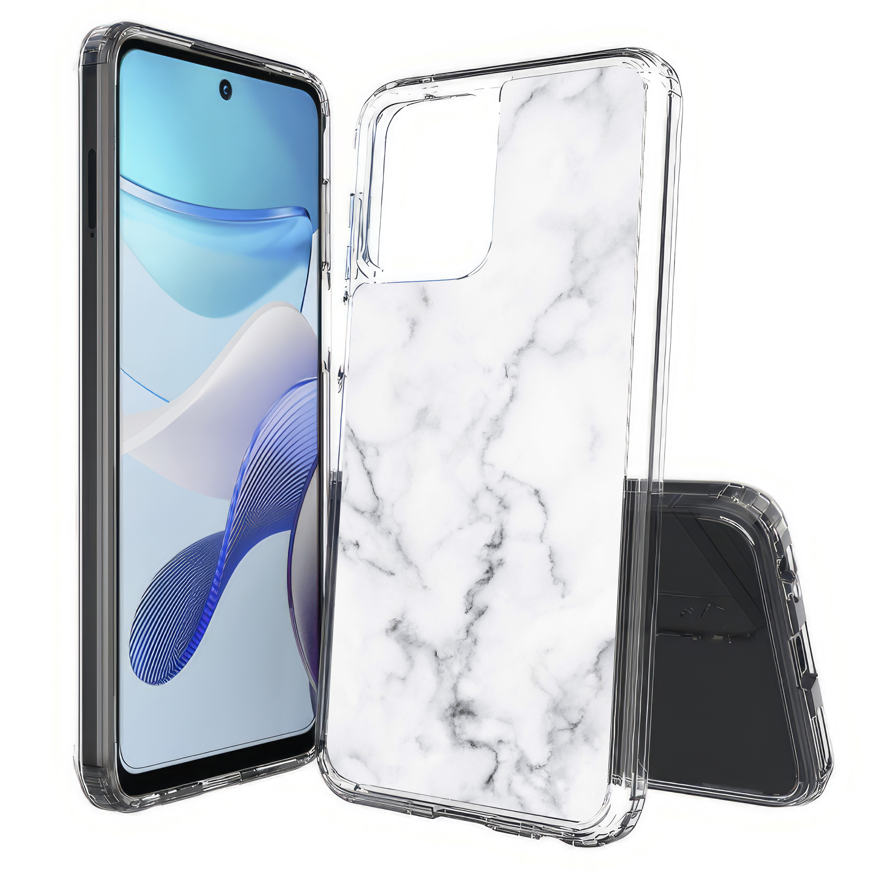 For Motorola Moto G (Power,Stylus,Play,5G),Slim Cover,Black Marble 2 Print,USA - Picture 25 of 27