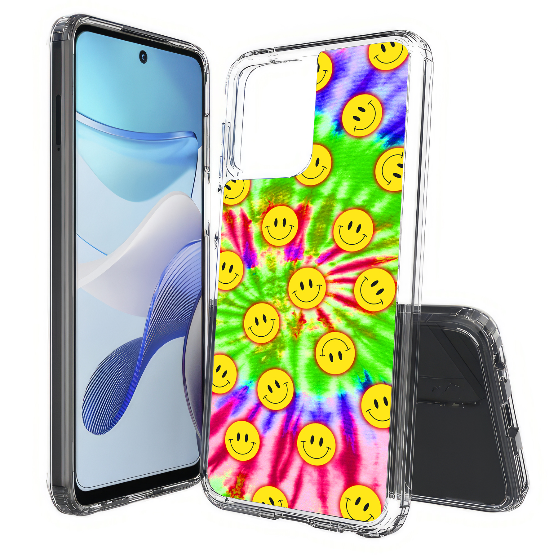 For Motorola Moto G (Power,Stylus,Play,5G),Slim Cover,Tie Dye Smile Print,USA - Picture 25 of 27