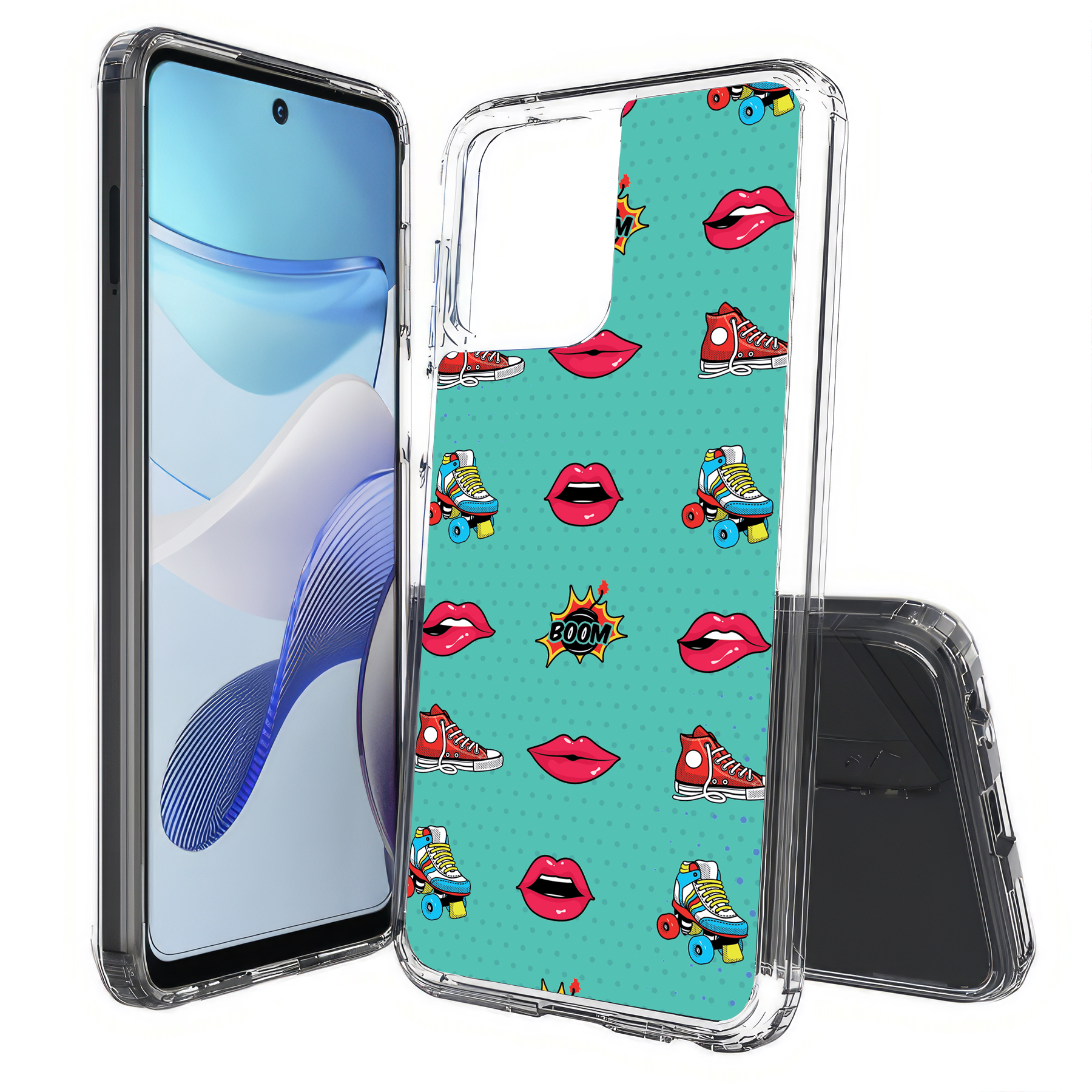 For Motorola Moto G (Power,Stylus,Play,5G),Slim Cover,Skate Lips Print,USA - Picture 25 of 27