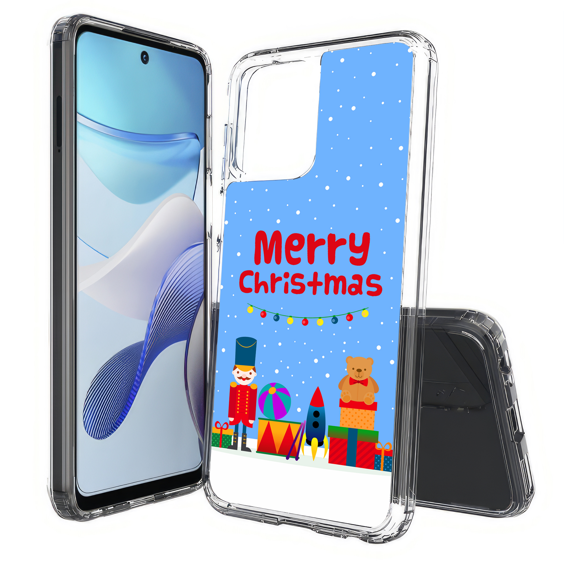 For Motorola Moto G (Power,Stylus,Play,5G),Slim Cover,Christmas Toy Print,USA - Afbeelding 25 van 27
