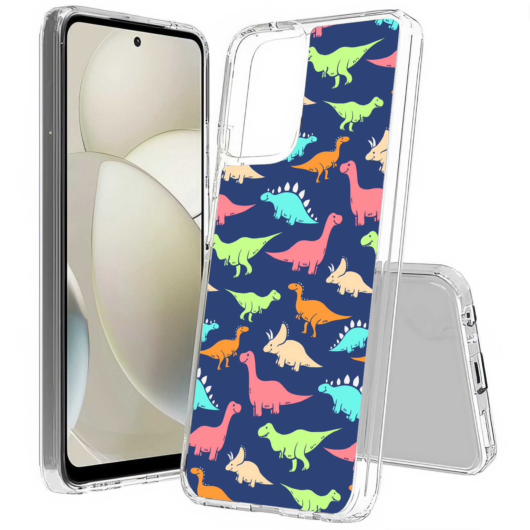 For Motorola Moto G (Power,Stylus,Play,5G),Slim Cover,Dinosaur 1 Print,USA - Picture 26 of 27