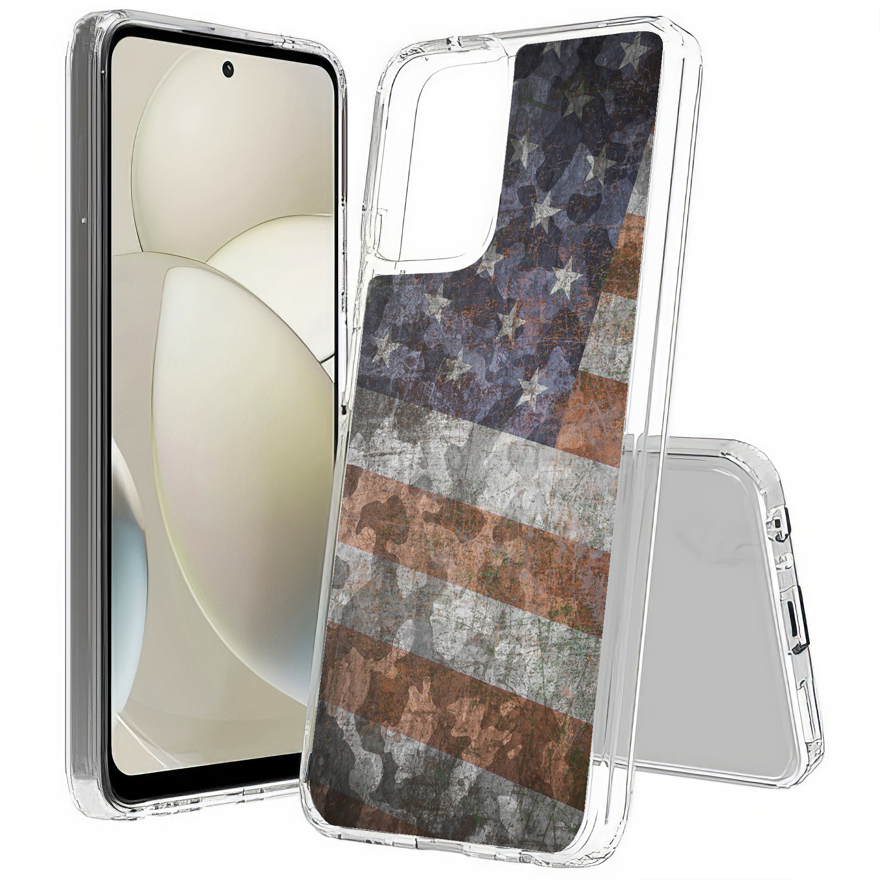 For Motorola Moto G (Power,Stylus,Play,5G),Slim Cover,American Flag 2 Print,USA - Picture 26 of 27