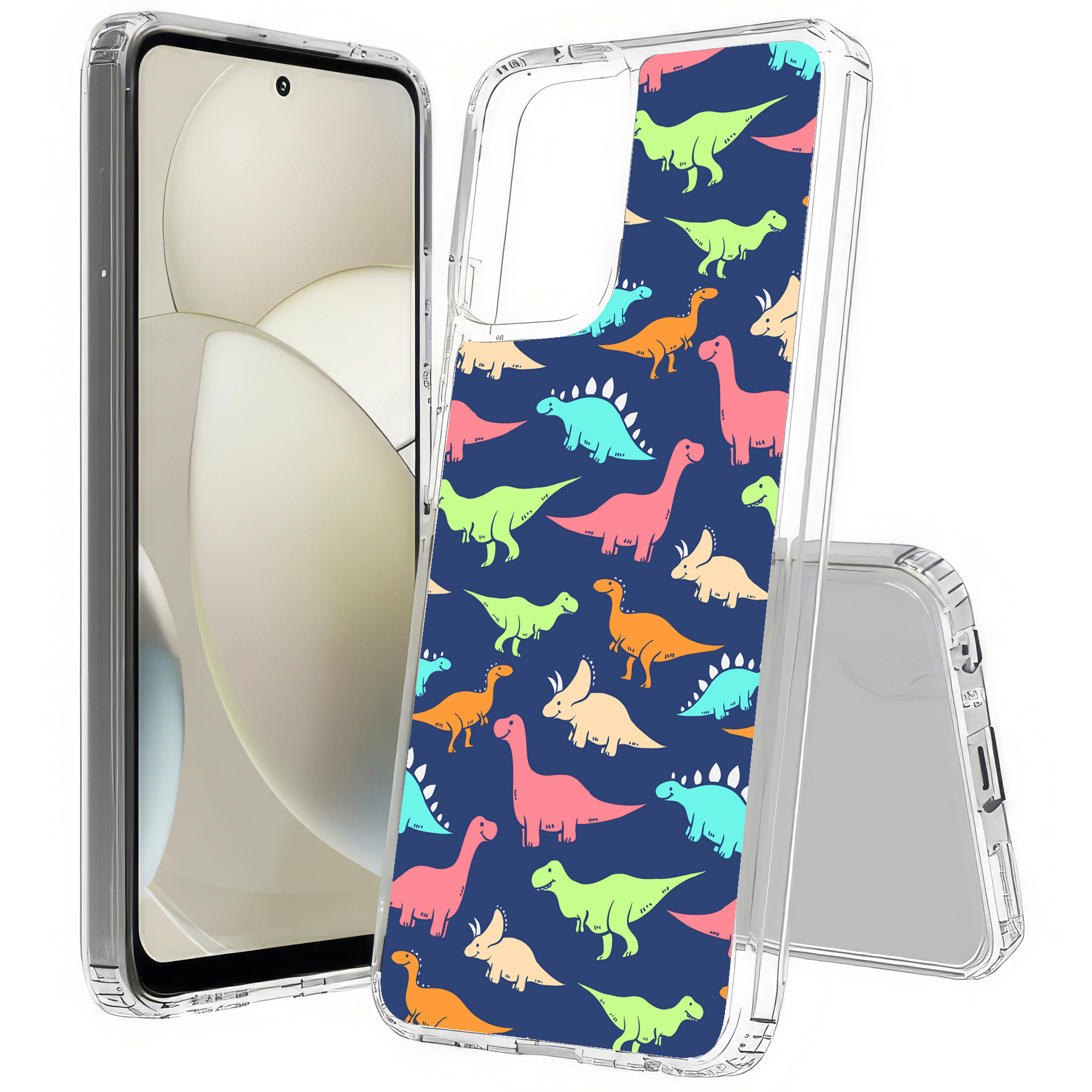 For Motorola Moto G (Power,Stylus,Play,5G),Slim Cover,Dinosaur 1 Print,USA - Picture 27 of 27