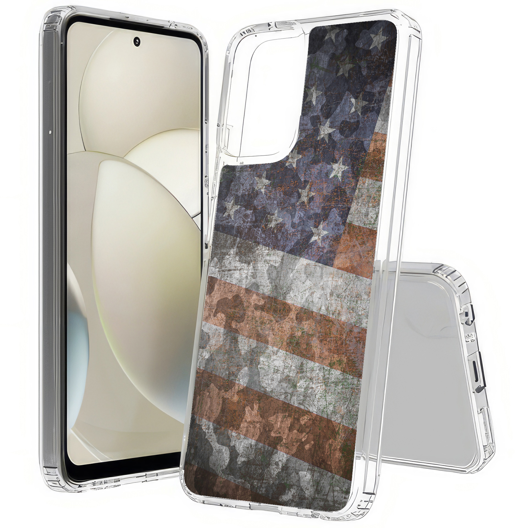 For Motorola Moto G (Power,Stylus,Play,5G),Slim Cover,American Flag 2 Print,USA - Picture 27 of 27