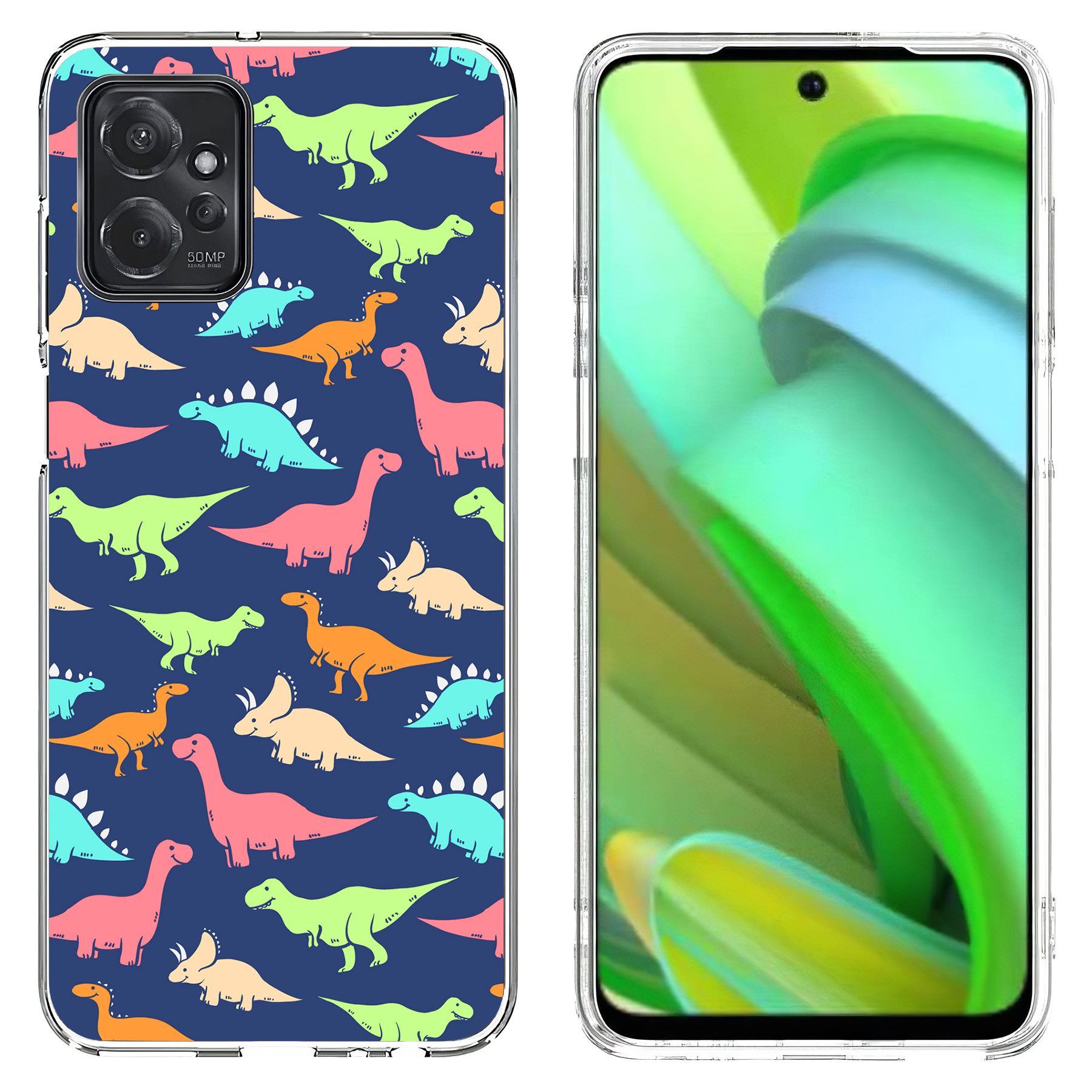 For Motorola Moto G (Power,Stylus,Play,5G),Slim Cover,Dinosaur 1 Print,USA - Picture 11 of 27