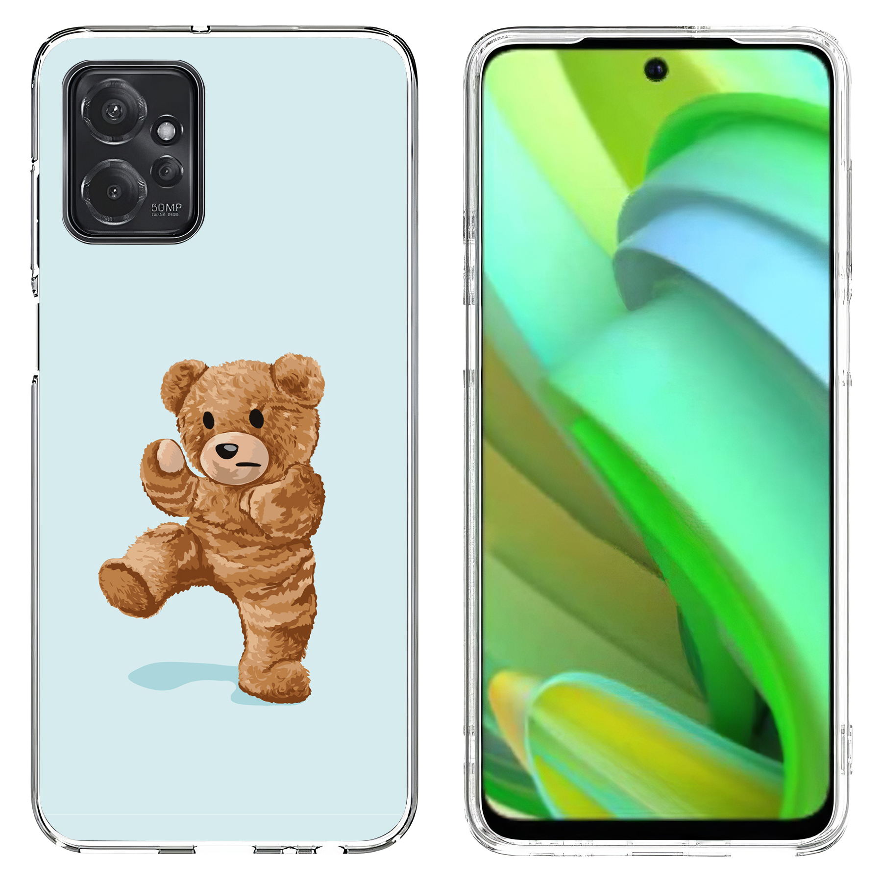 For Motorola Moto G (Power,Stylus,Play,5G),Slim Cover,Teddy Fight Print,USA - Afbeelding 11 van 27