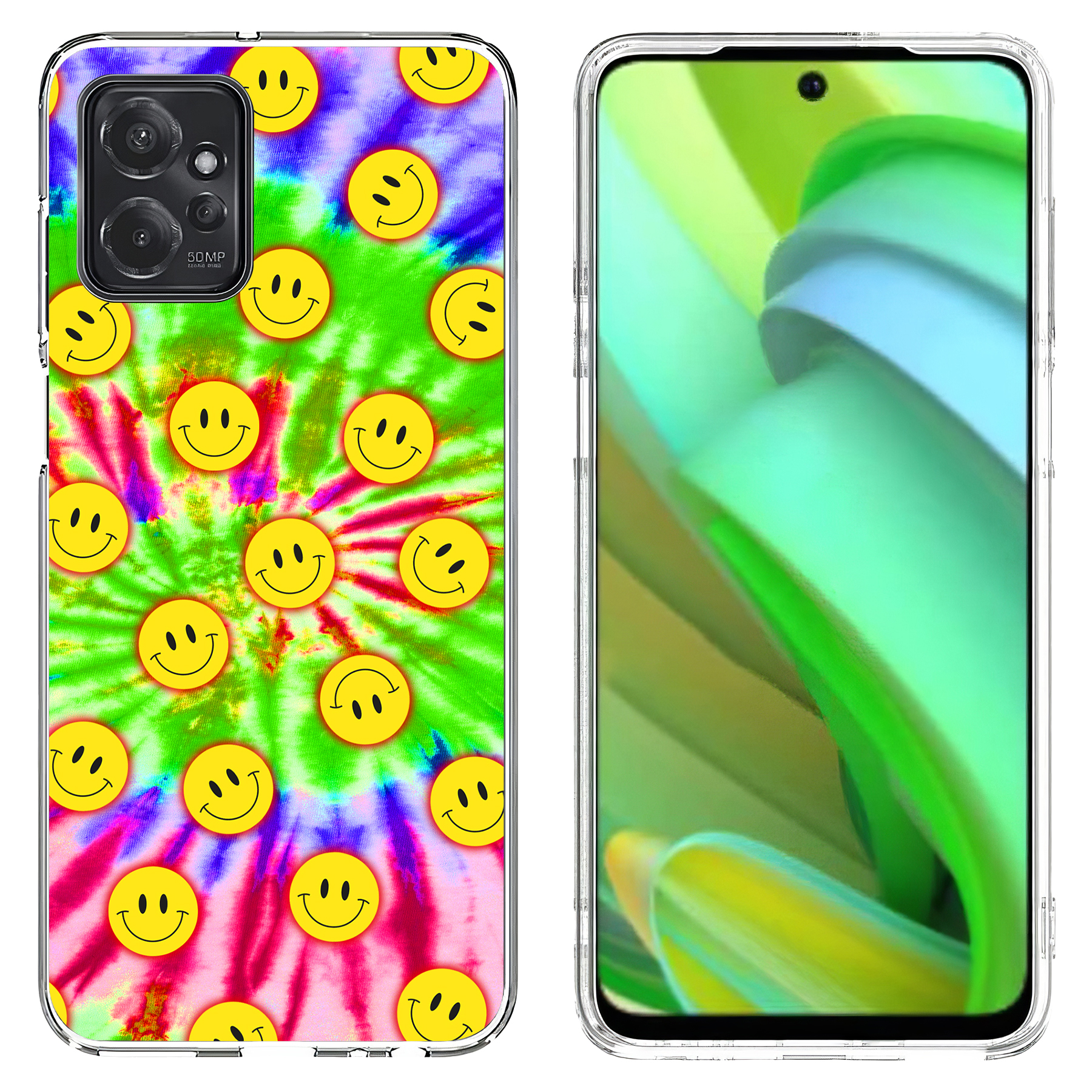 For Motorola Moto G (Power,Stylus,Play,5G),Slim Cover,Tie Dye Smile Print,USA - Picture 11 of 27