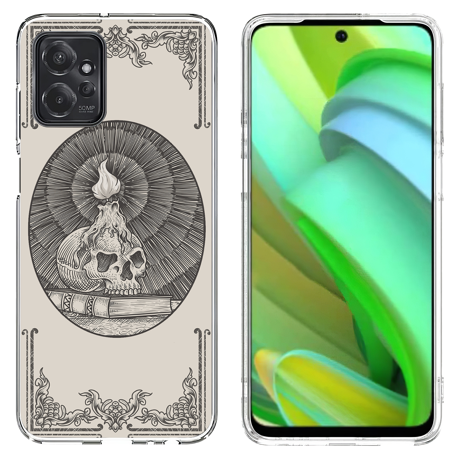 For Motorola Moto G (Power,Stylus,Play,5G),Slim Cover,Skull Art Black Print,USA - Picture 11 of 27