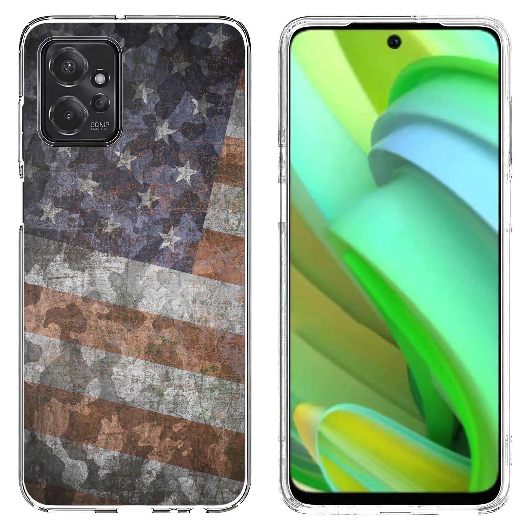 For Motorola Moto G (Power,Stylus,Play,5G),Slim Cover,American Flag 2 Print,USA - Picture 11 of 27