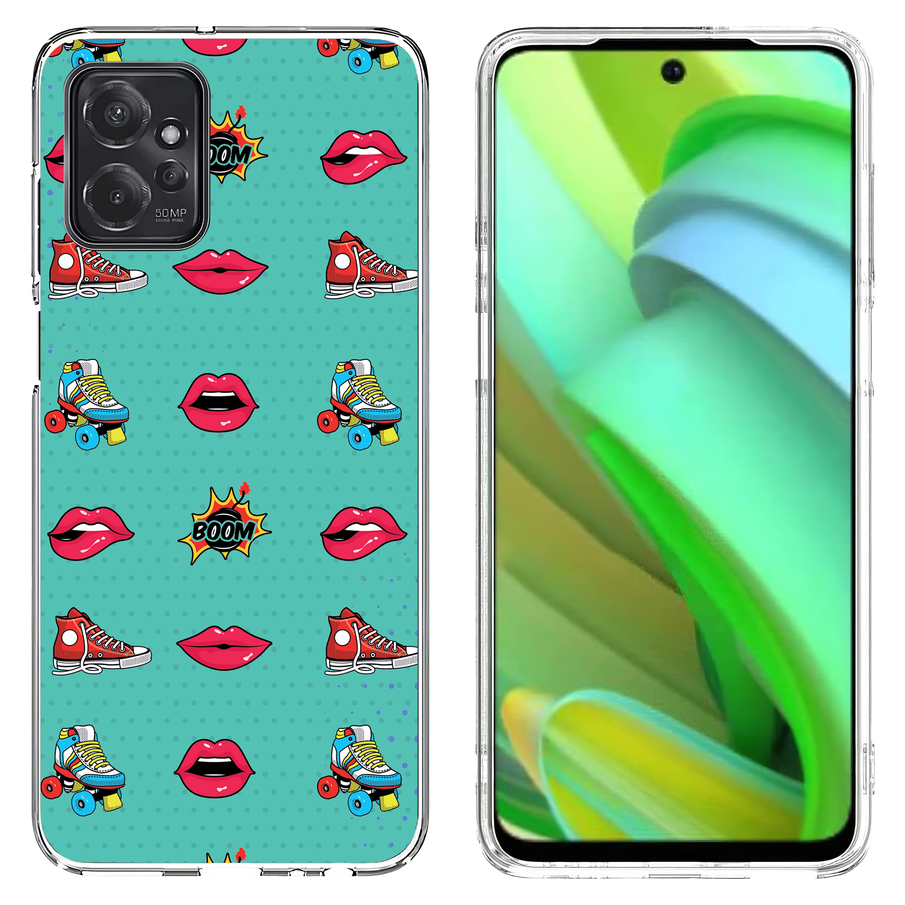 For Motorola Moto G (Power,Stylus,Play,5G),Slim Cover,Skate Lips Print,USA - Picture 11 of 27