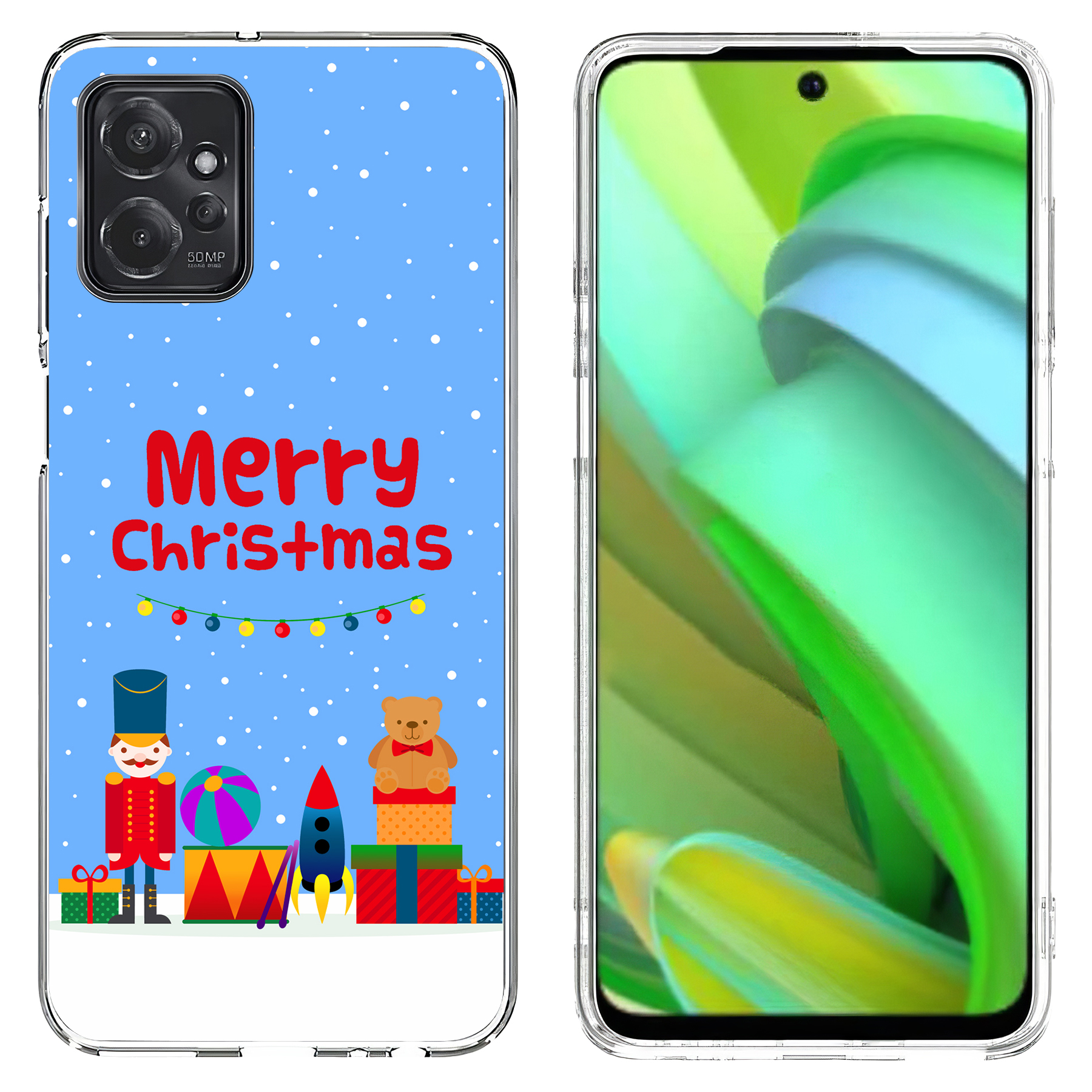 For Motorola Moto G (Power,Stylus,Play,5G),Slim Cover,Christmas Toy Print,USA - Afbeelding 11 van 27