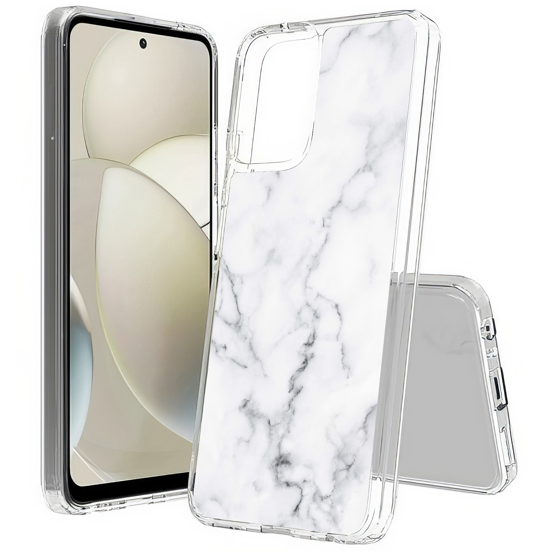 For Motorola Moto G (Power,Stylus,Play,5G),Slim Cover,Black Marble 2 Print,USA - Picture 10 of 27