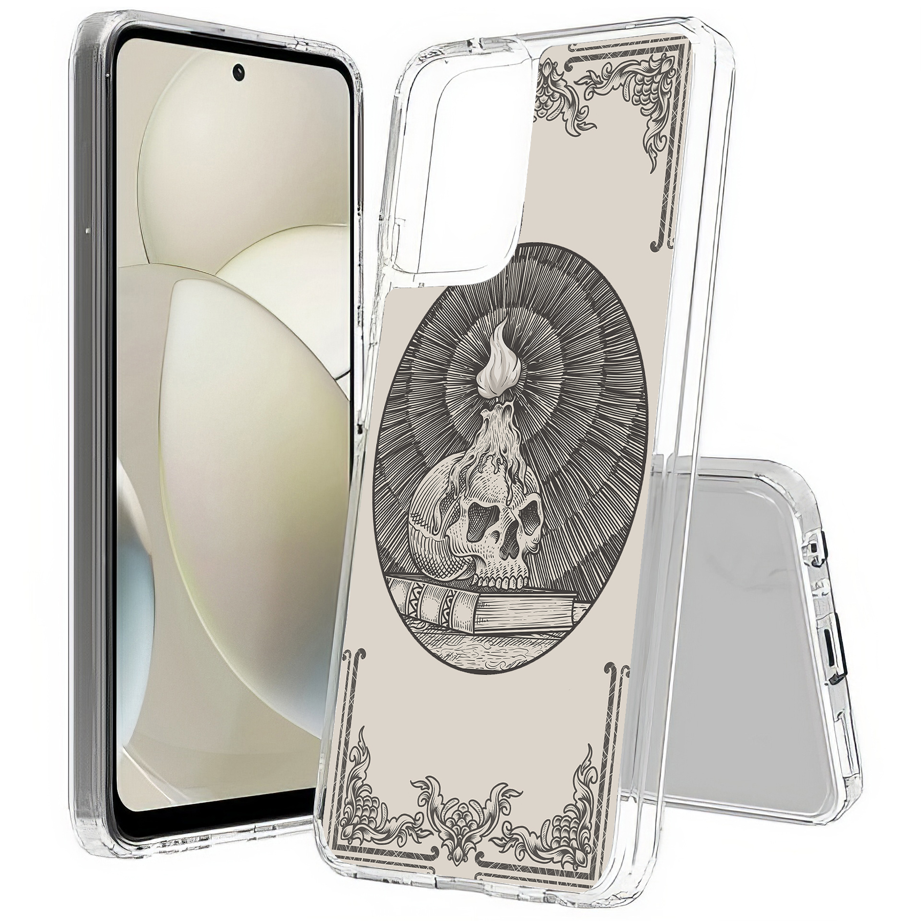 For Motorola Moto G (Power,Stylus,Play,5G),Slim Cover,Skull Art Black Print,USA - Picture 10 of 27