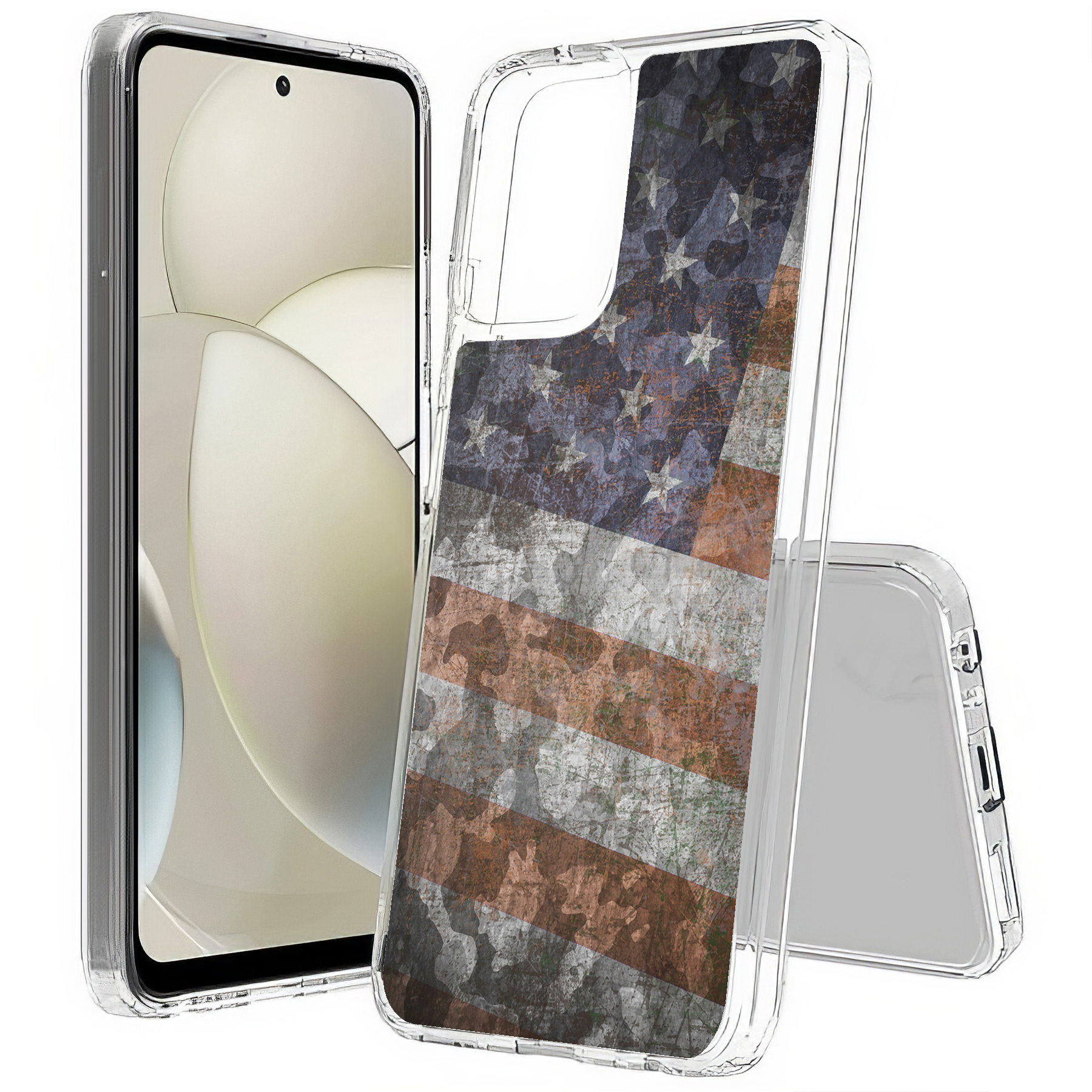 For Motorola Moto G (Power,Stylus,Play,5G),Slim Cover,American Flag 2 Print,USA - Picture 10 of 27