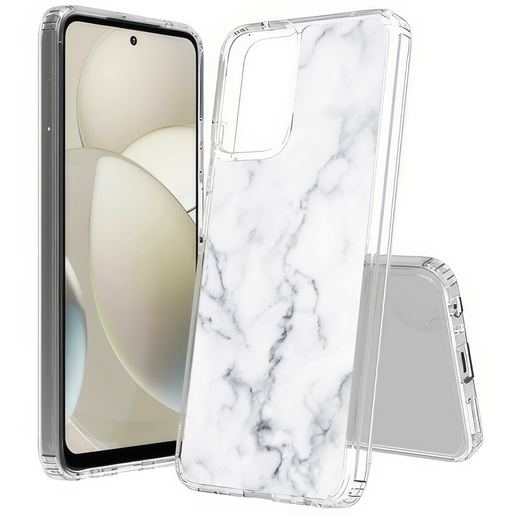For Motorola Moto G (Power,Stylus,Play,5G),Slim Cover,Black Marble 2 Print,USA - Picture 9 of 27
