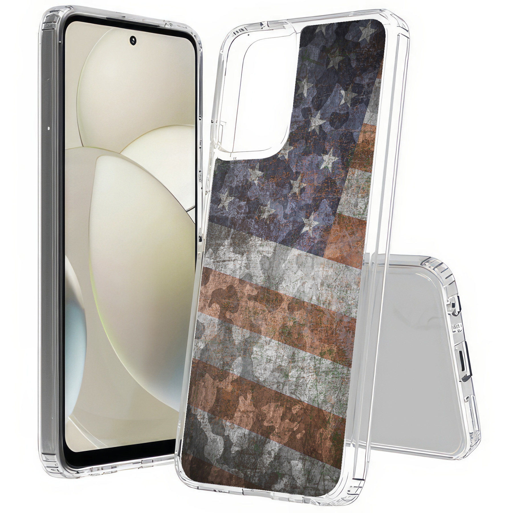 For Motorola Moto G (Power,Stylus,Play,5G),Slim Cover,American Flag 2 Print,USA - Picture 9 of 27