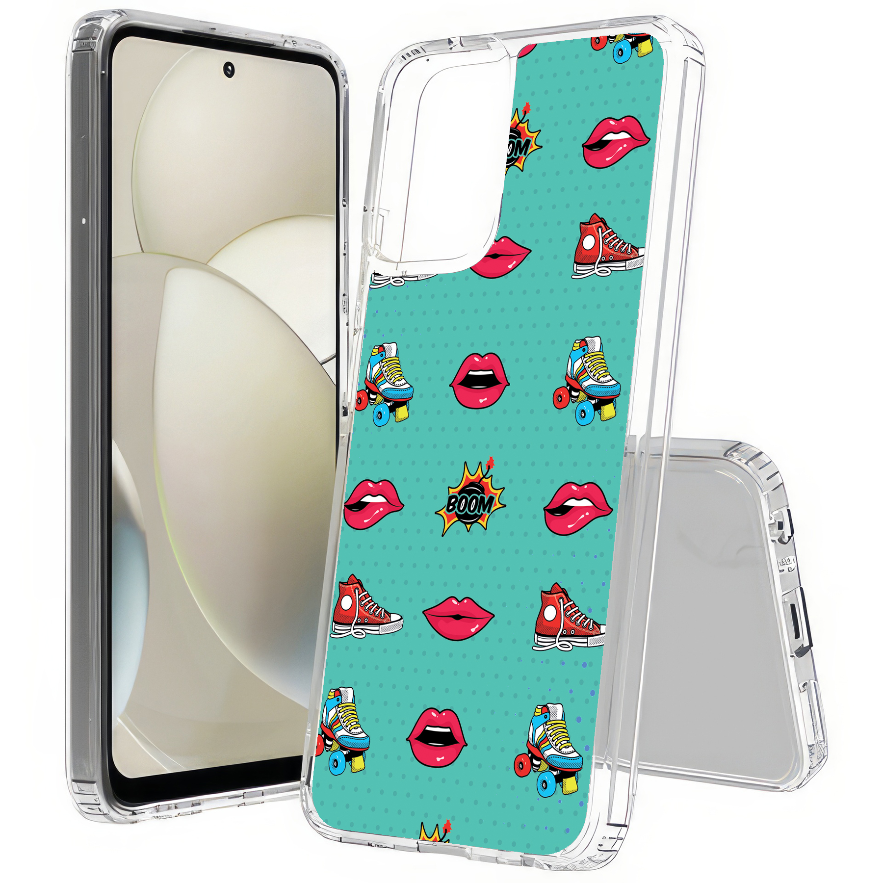 For Motorola Moto G (Power,Stylus,Play,5G),Slim Cover,Skate Lips Print,USA - Picture 9 of 27