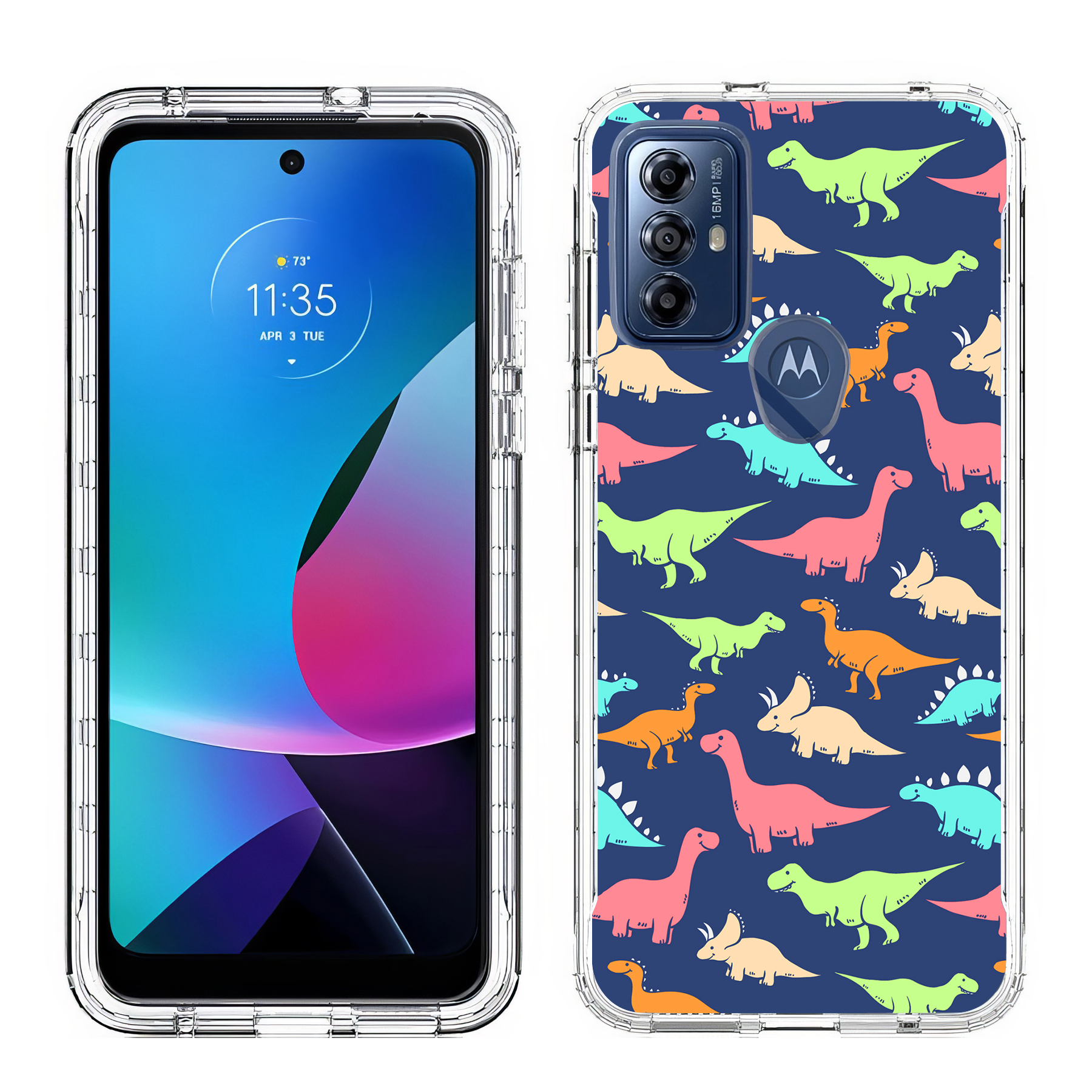 For Motorola Moto G (Power,Stylus,Play,5G),Slim Cover,Dinosaur 1 Print,USA - Picture 22 of 27