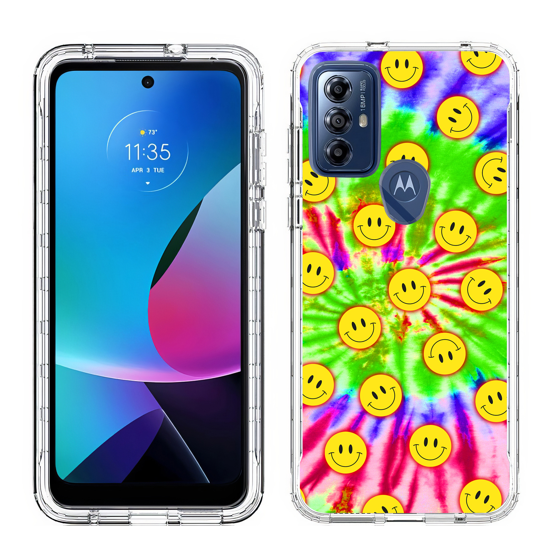 For Motorola Moto G (Power,Stylus,Play,5G),Slim Cover,Tie Dye Smile Print,USA - Picture 22 of 27