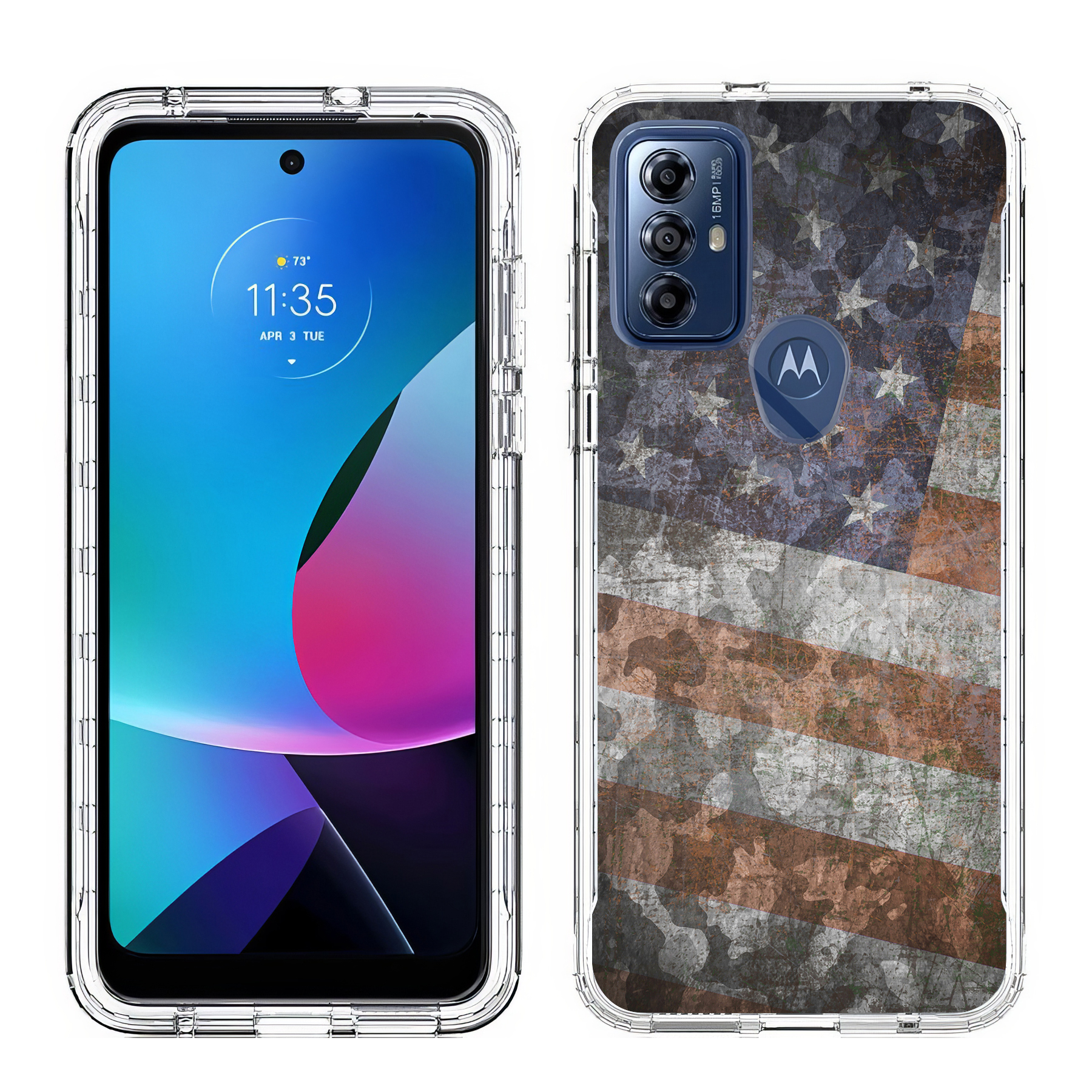 For Motorola Moto G (Power,Stylus,Play,5G),Slim Cover,American Flag 2 Print,USA - Picture 22 of 27