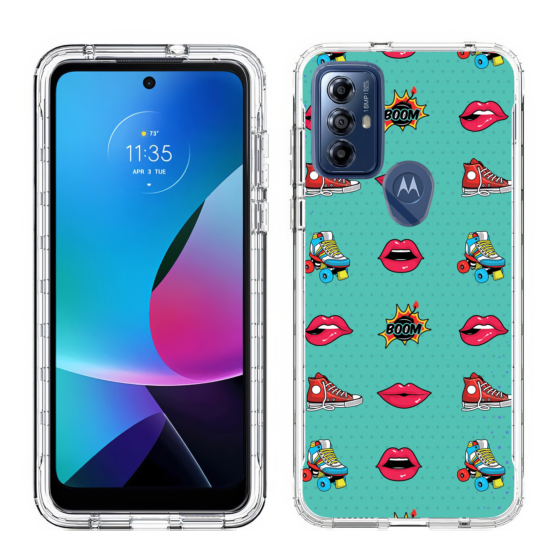 For Motorola Moto G (Power,Stylus,Play,5G),Slim Cover,Skate Lips Print,USA - Picture 22 of 27