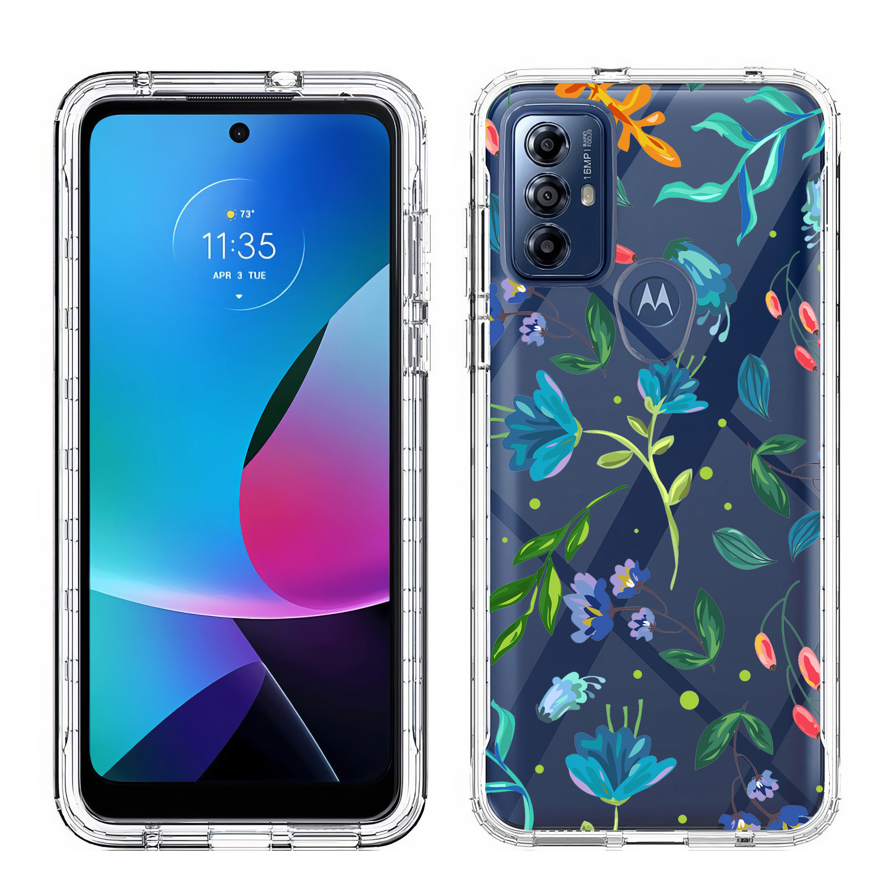 For Motorola Moto G (Power,Stylus,Play,5G),Slim Cover,Flower 2 Print,USA - Picture 22 of 27