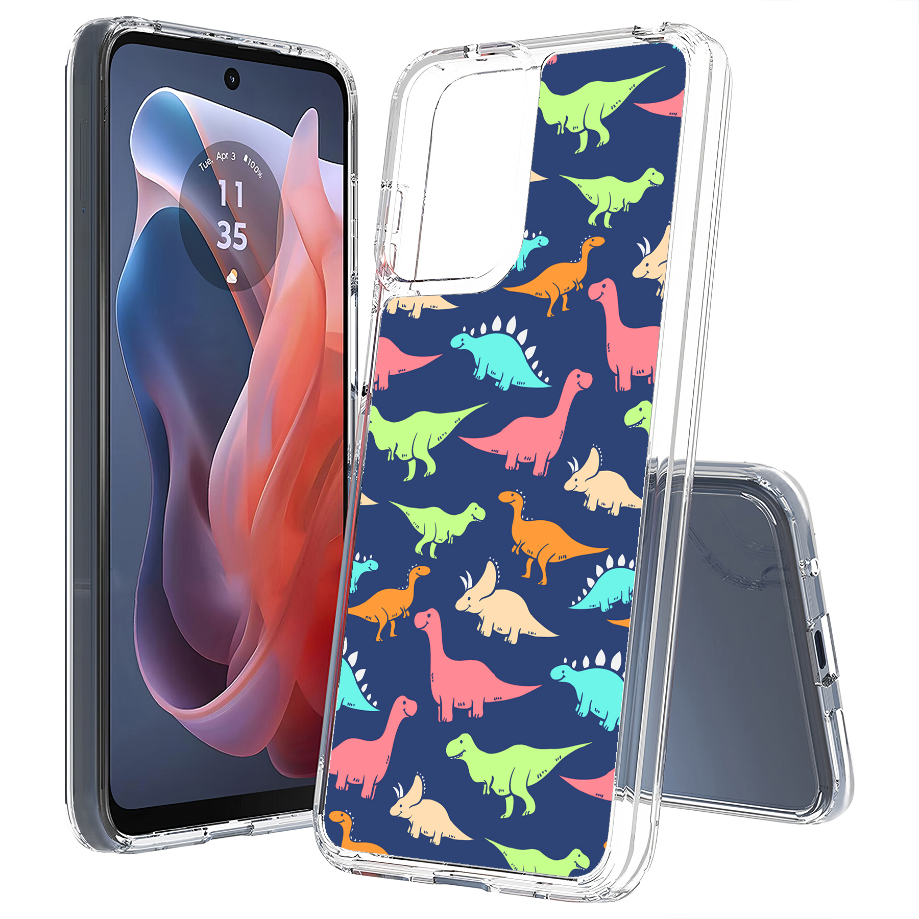 For Motorola Moto G (Power,Stylus,Play,5G),Slim Cover,Dinosaur 1 Print,USA - Picture 21 of 27