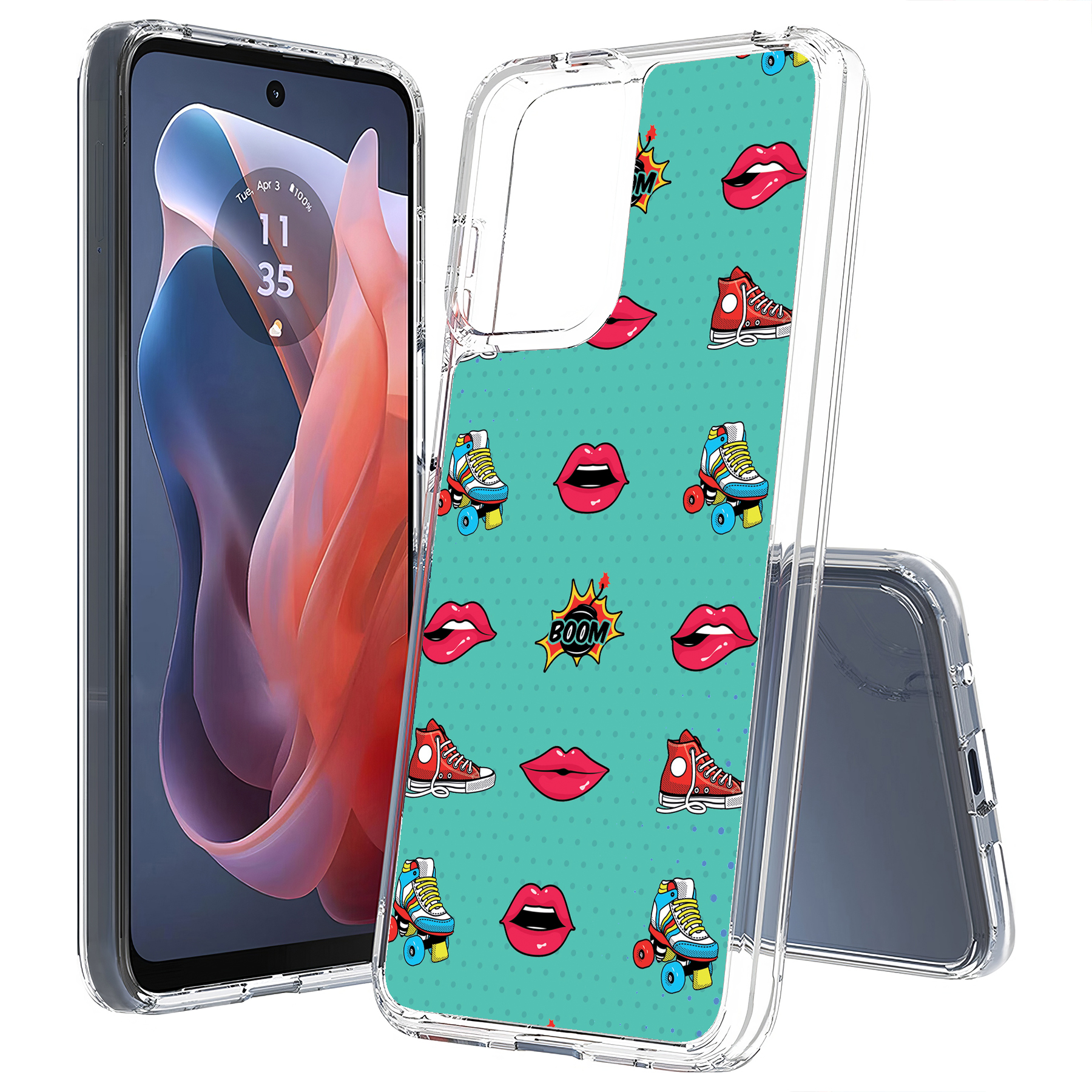 For Motorola Moto G (Power,Stylus,Play,5G),Slim Cover,Skate Lips Print,USA - Picture 21 of 27