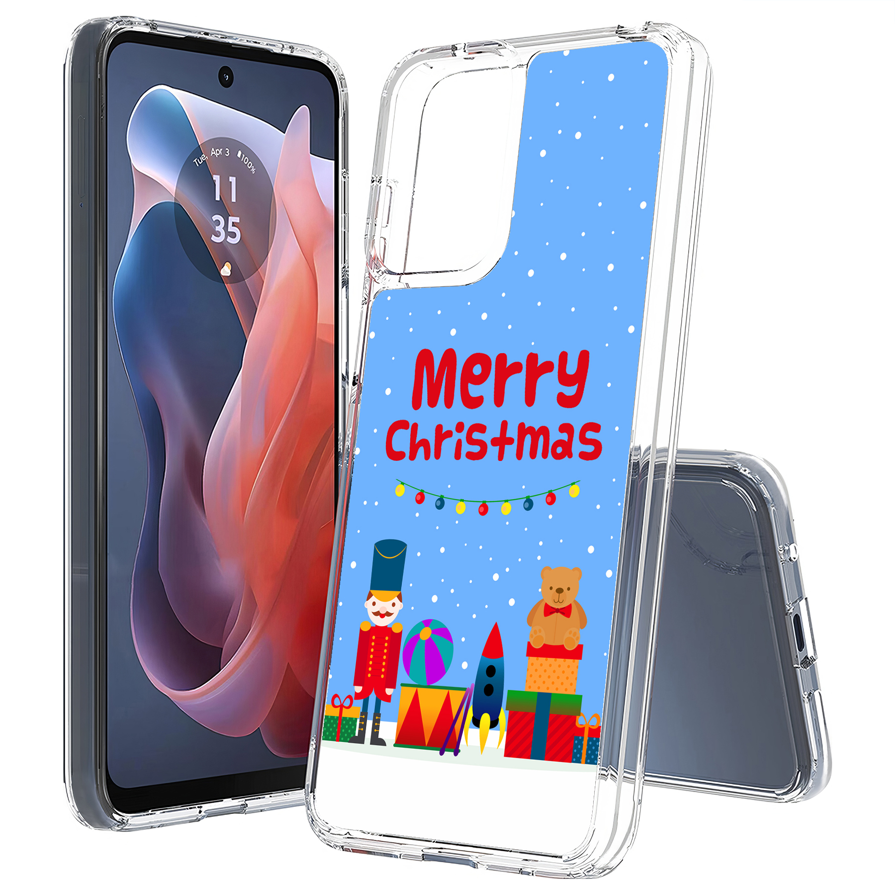 For Motorola Moto G (Power,Stylus,Play,5G),Slim Cover,Christmas Toy Print,USA - Afbeelding 21 van 27
