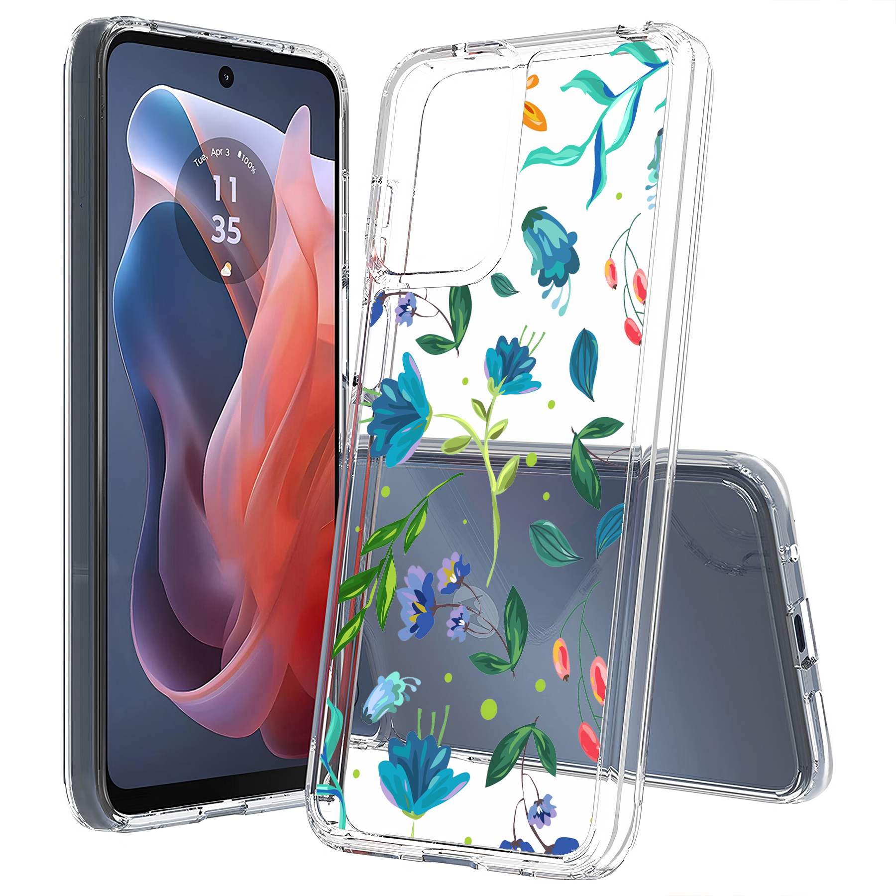 For Motorola Moto G (Power,Stylus,Play,5G),Slim Cover,Flower 2 Print,USA - Picture 21 of 27
