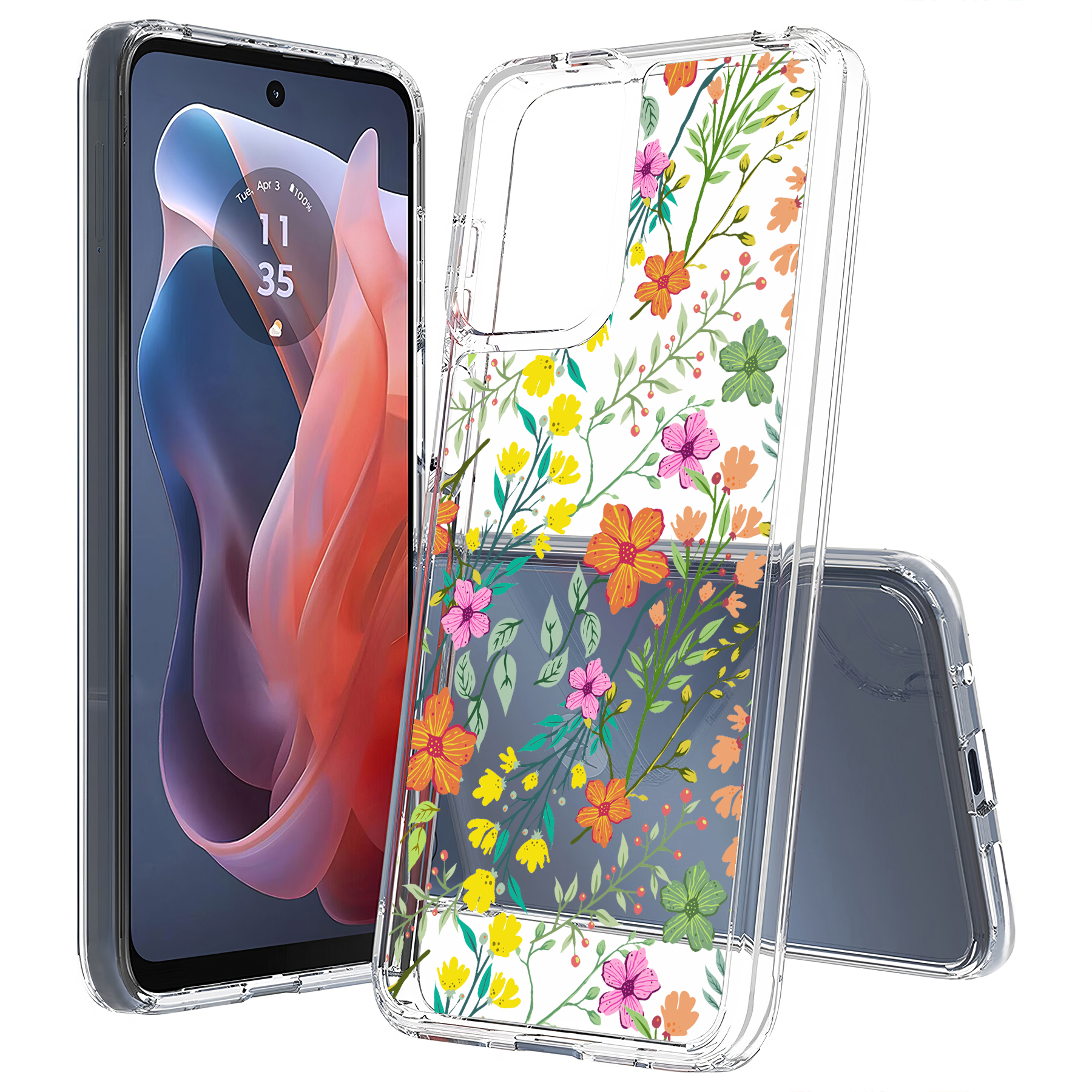 For Motorola Moto G (Power,Stylus,Play,5G),Slim Cover,Flower 20 Print,USA - Picture 21 of 27