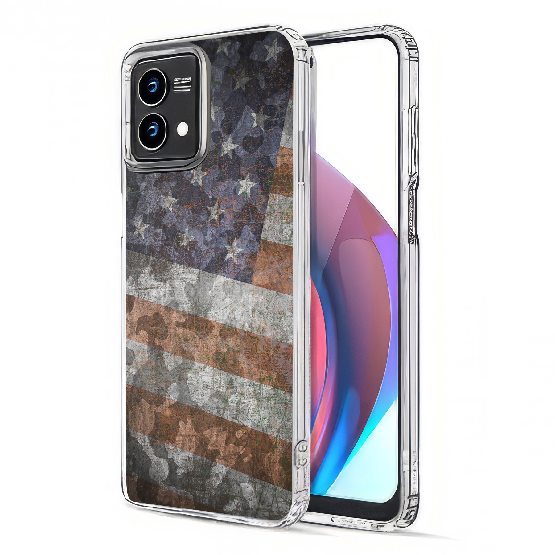 For Motorola Moto G (Power,Stylus,Play,5G),Slim Cover,American Flag 2 Print,USA - Picture 16 of 27