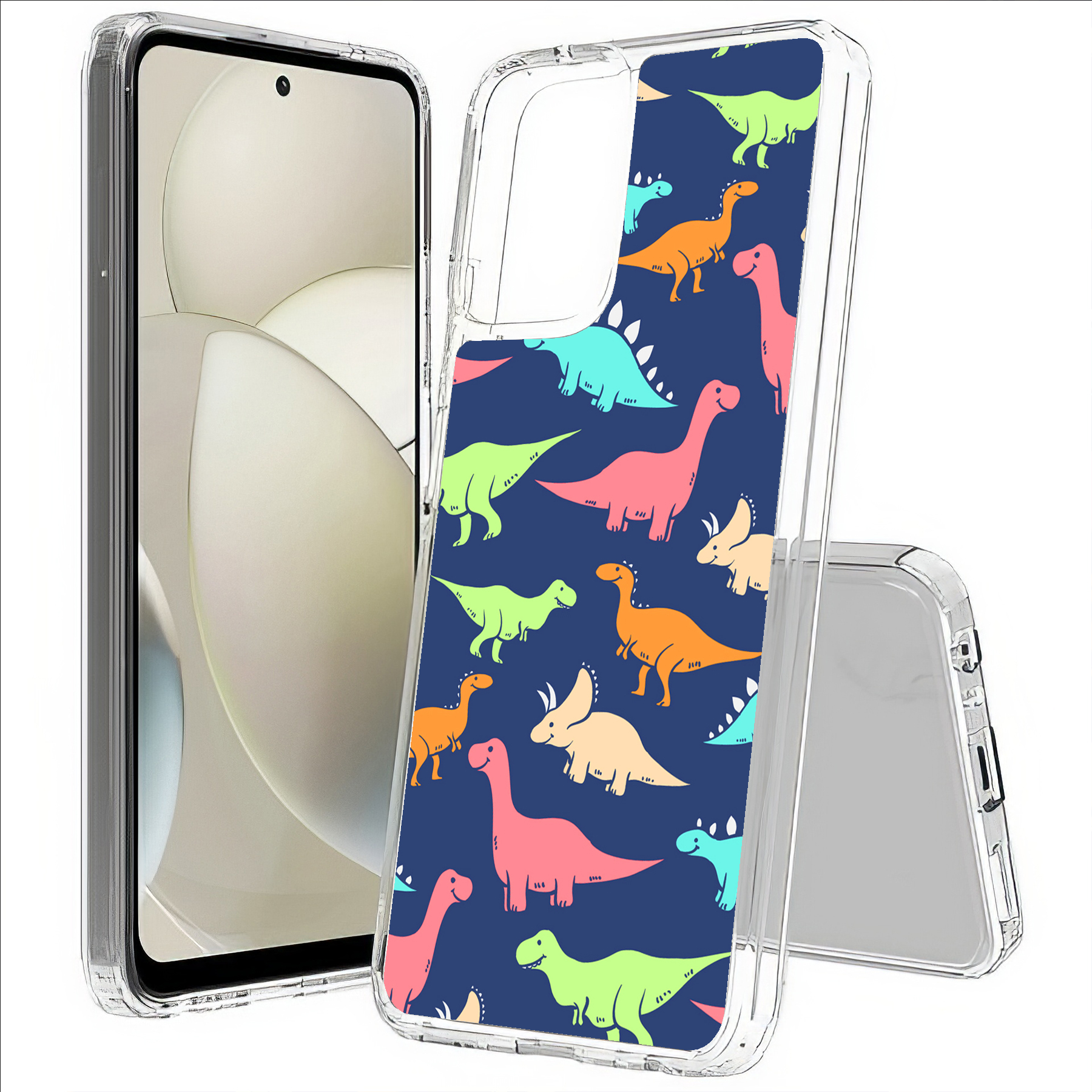 For Motorola Moto G (Power,Stylus,Play,5G),Slim Cover,Dinosaur 1 Print,USA - Picture 15 of 27