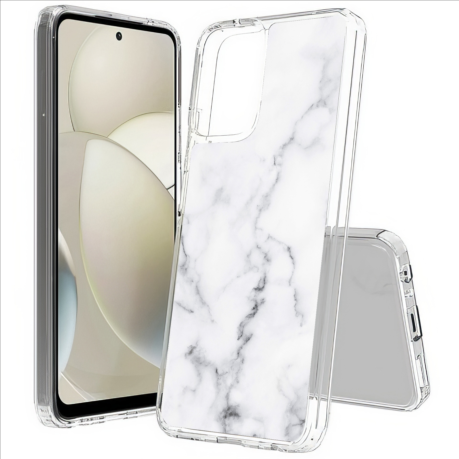 For Motorola Moto G (Power,Stylus,Play,5G),Slim Cover,Black Marble 2 Print,USA - Picture 15 of 27